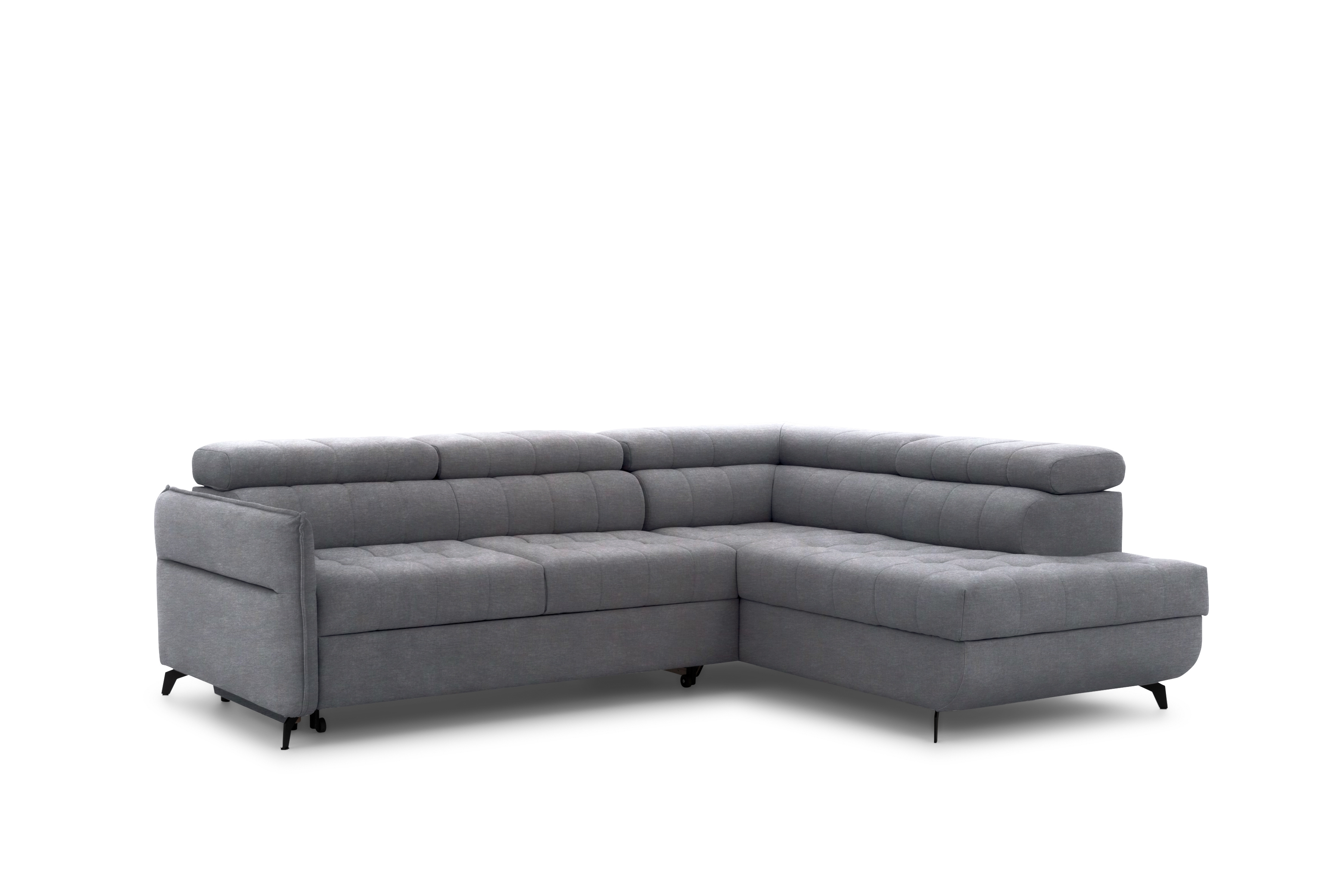 Rohová sedacia súprava pravá rozkladacia Elarias L - šedý zamat ľahkočistiaci Cloud 82 Rohová sedacia súprava pravá strana s funkciou spania Elarias L - šedý zamat ľahkočistiaci Cloud 82