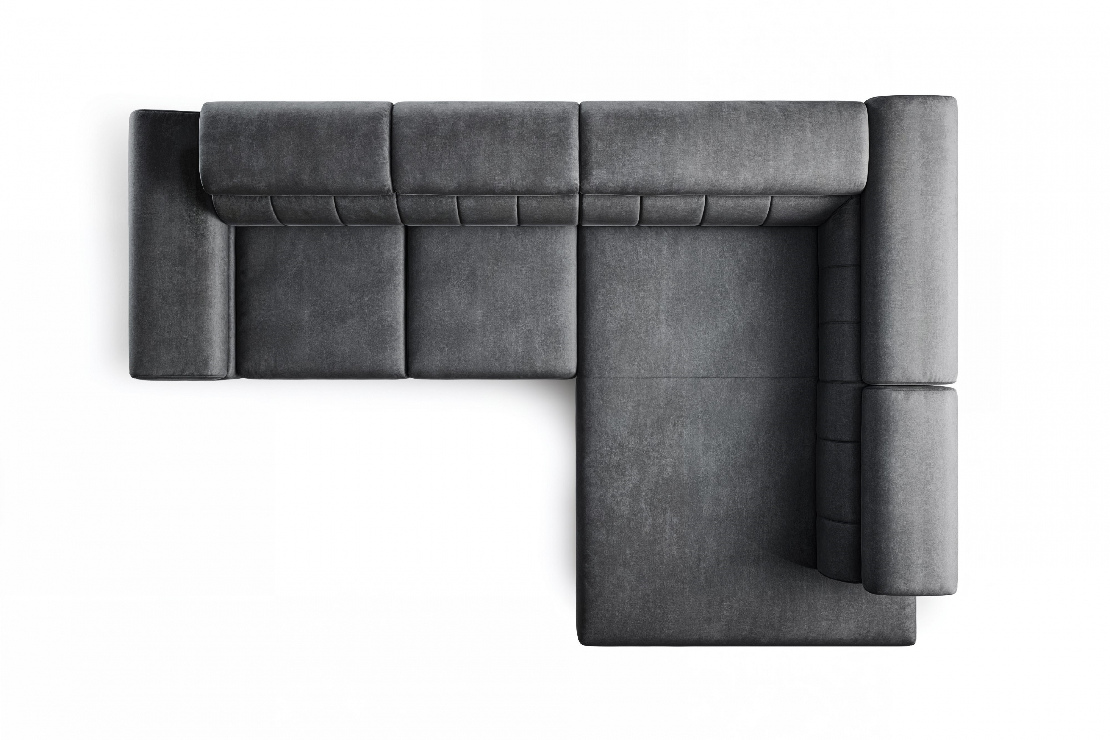 Rohová sedačka Taloria L s el. výsuvným sedadlom pravá - grafitový ľahkočistiaci zamat Zetta 305 / čierne nožičky Rohová sedacia súprava pravá strana Taloria L - Zetta 305, nožičky čierny