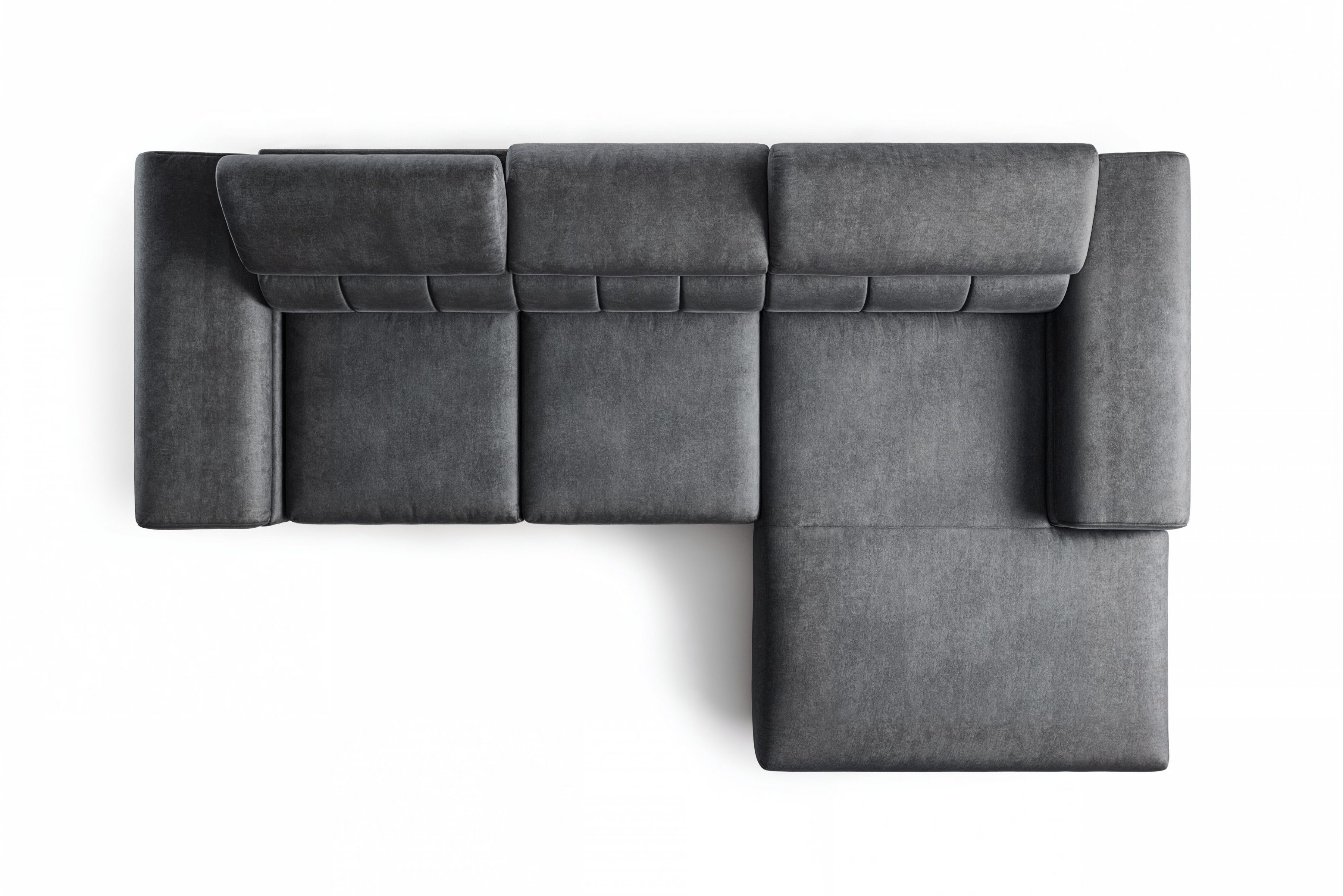 Rohová sedačka Taloria Mini s el. výsuvným sedadlom pravá - šedý ľahkočistiaci zamat Zetta 305 / čierne nožičky Rohová sedacia súprava pravá strana Taloria Mini - Zetta 305, nožičky čierny