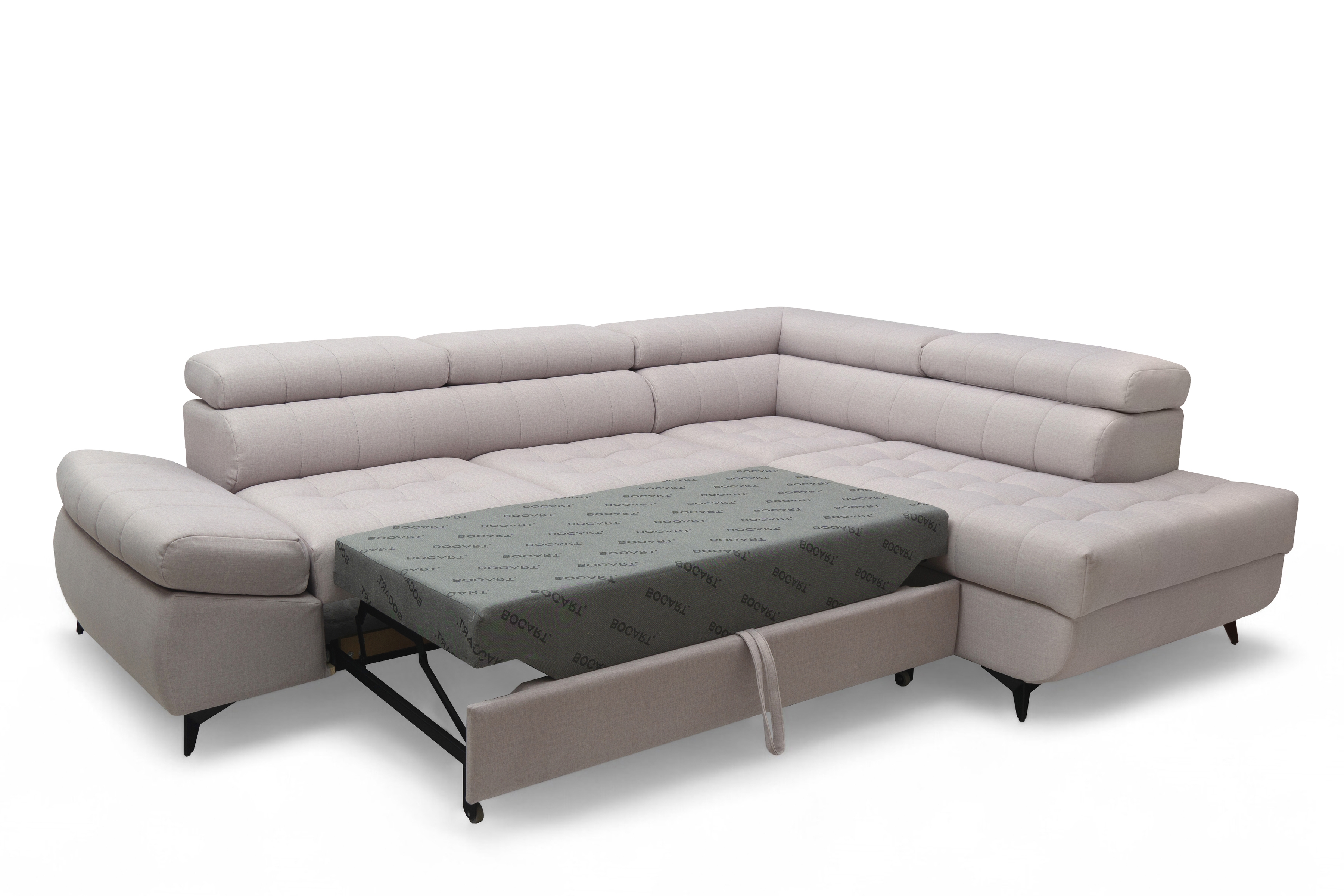 Rohová sedacia súprava Valoris L pravá s funkciou spania - béžová látka Maya 01 Rohová sedacia súprava pravá strana Valoris L s funkciou spánku - Béžová látka Maya 01