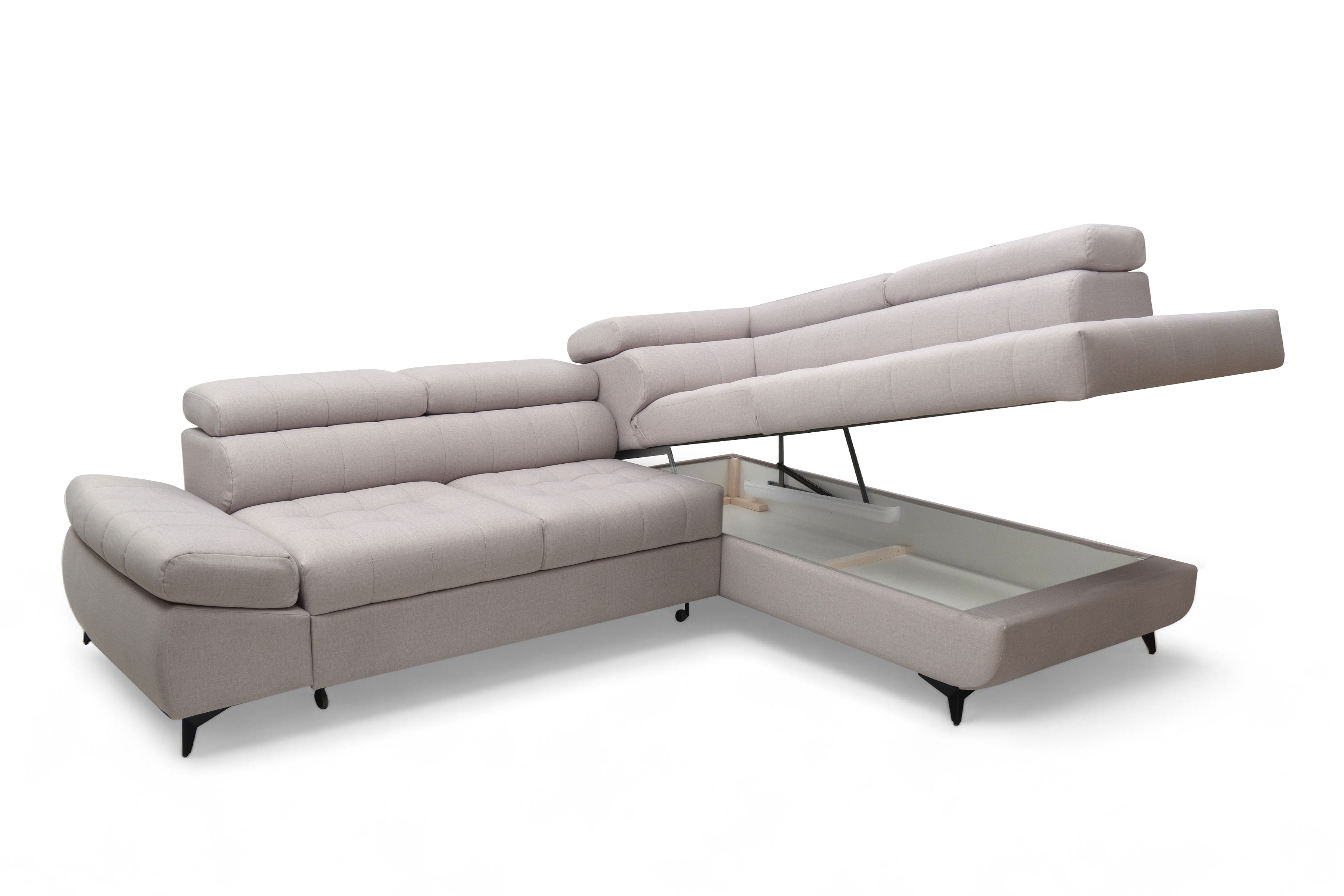 Rohová sedacia súprava Valoris L pravá s funkciou spania - béžová látka Maya 01 Rohová sedacia súprava pravá strana Valoris L s funkciou spánku - Béžová látka Maya 01