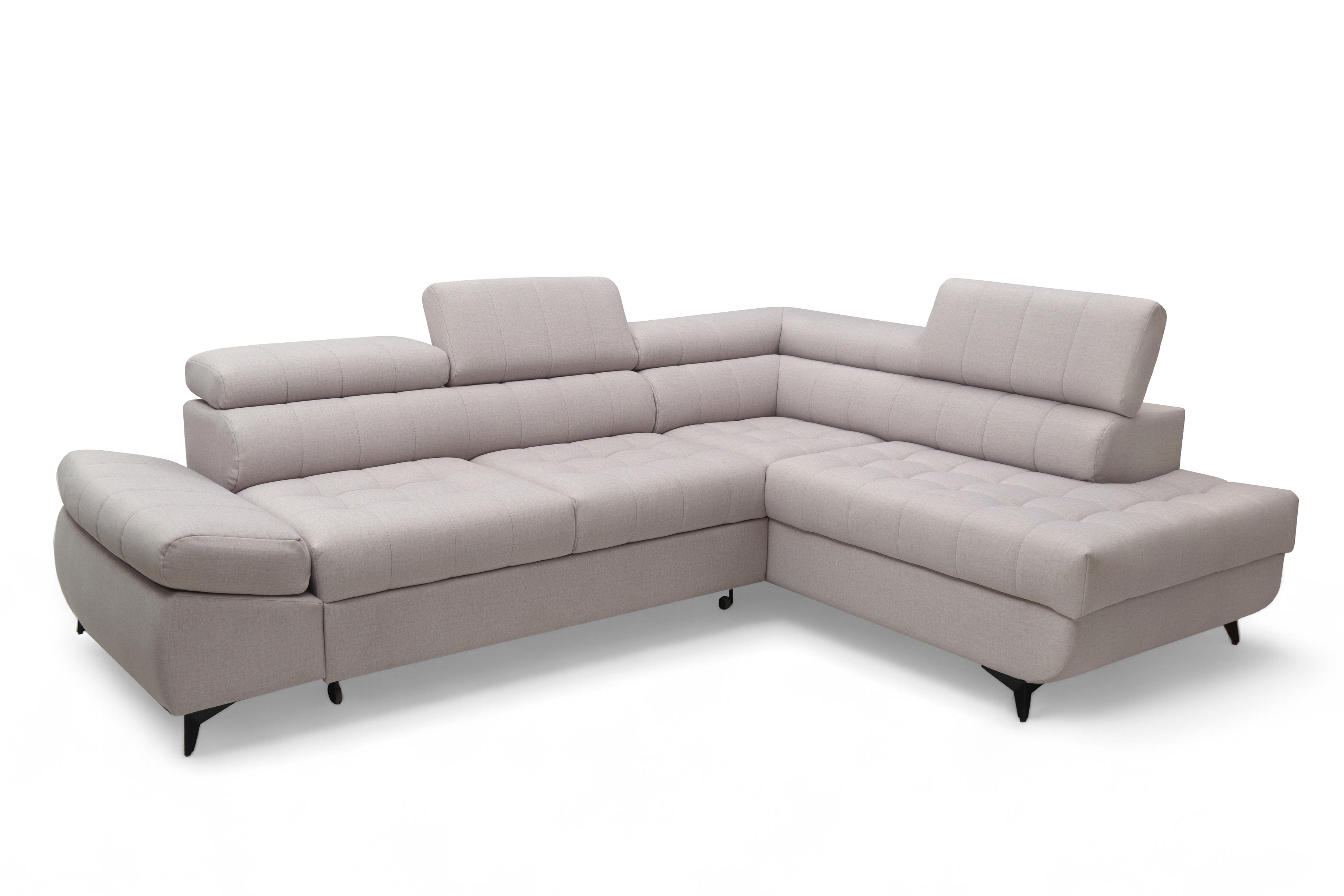 Rohová sedacia súprava Valoris L pravá s funkciou spania - béžová látka Maya 01 Rohová sedacia súprava pravá strana Valoris L s funkciou spánku - Béžová látka Maya 01