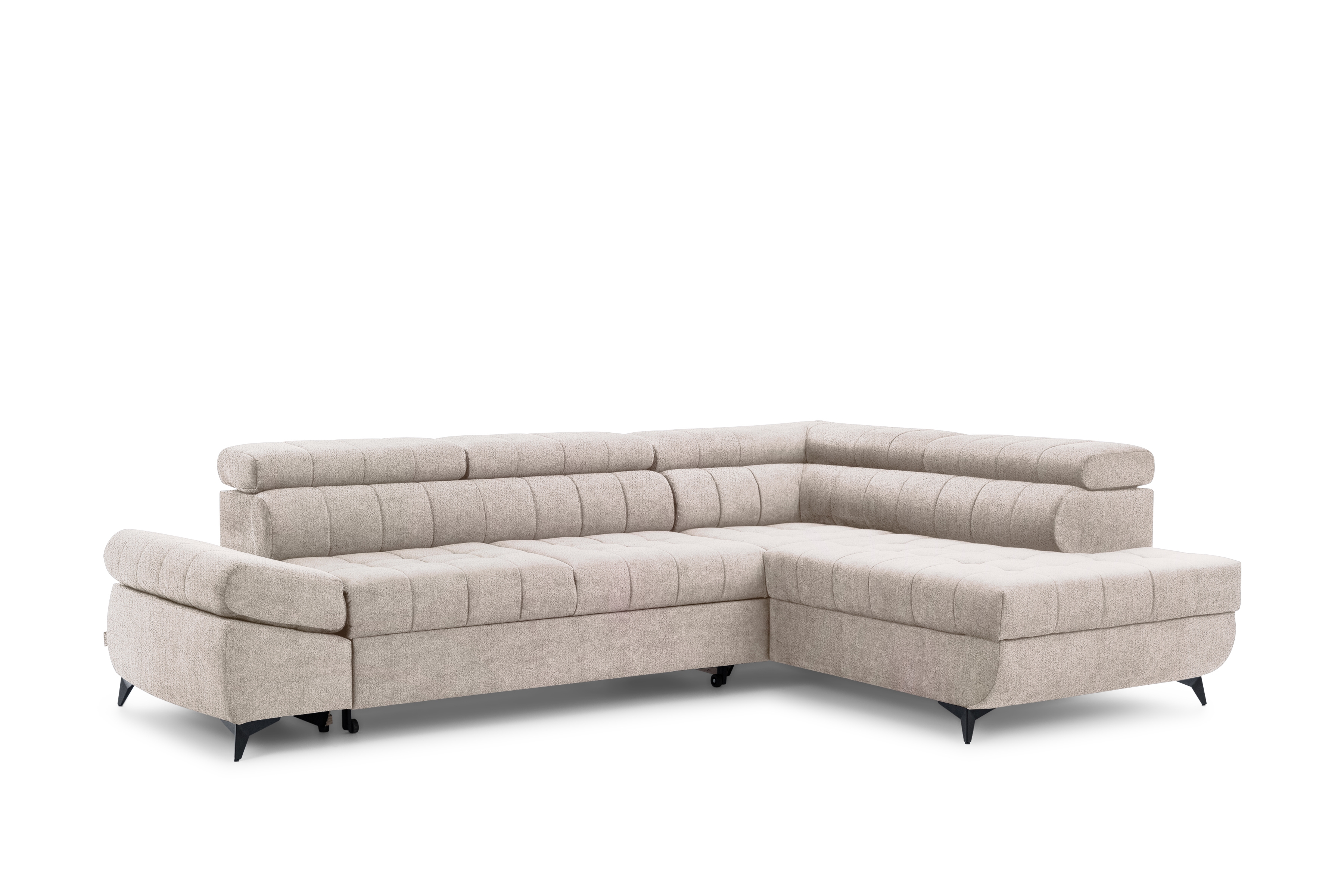 Rohová sedacia súprava Valoris L pravá s funkciou spania - béžový šenil Perfect Harmony 07 Rohová sedacia súprava pravá strana Valoris L s funkciou spania - béžový šenil Perfect Harmony 07