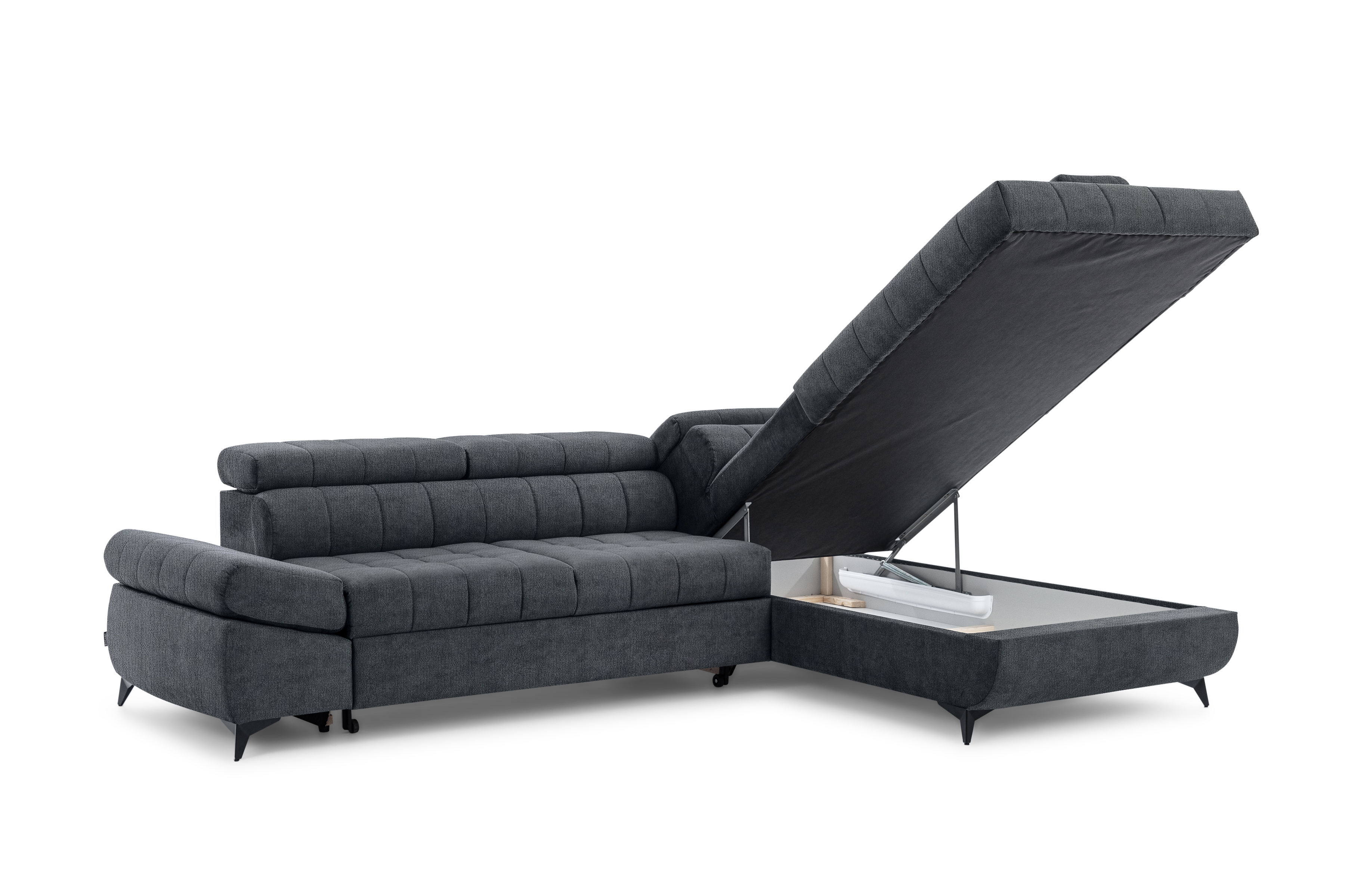 Rohová sedacia súprava Valoris L pravá s funkciou spania - grafitový šenil Perfect Harmony 90 Rohová sedacia súprava pravá strana Valoris L s funkciou spania - Grafitový šenil Perfect Harmony 90