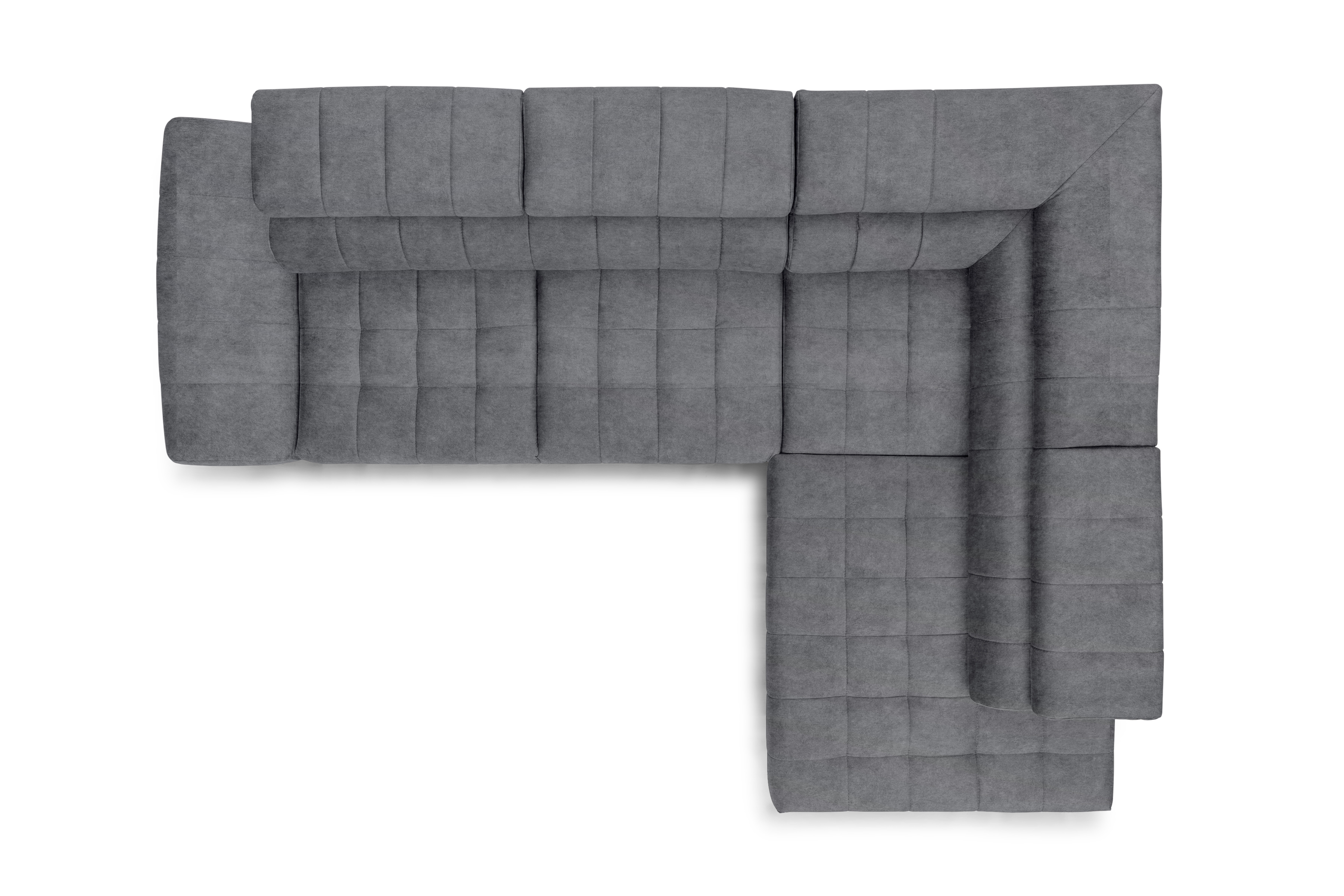 Rohová sedacia súprava Valoris L pravá s funkciou spania - sivý ľahkočistiaci zamat Cloud 82 Rohová sedacia súprava pravá strana Valoris L s funkciou spania - šedý zamat ľahkočistiaci Cloud 82