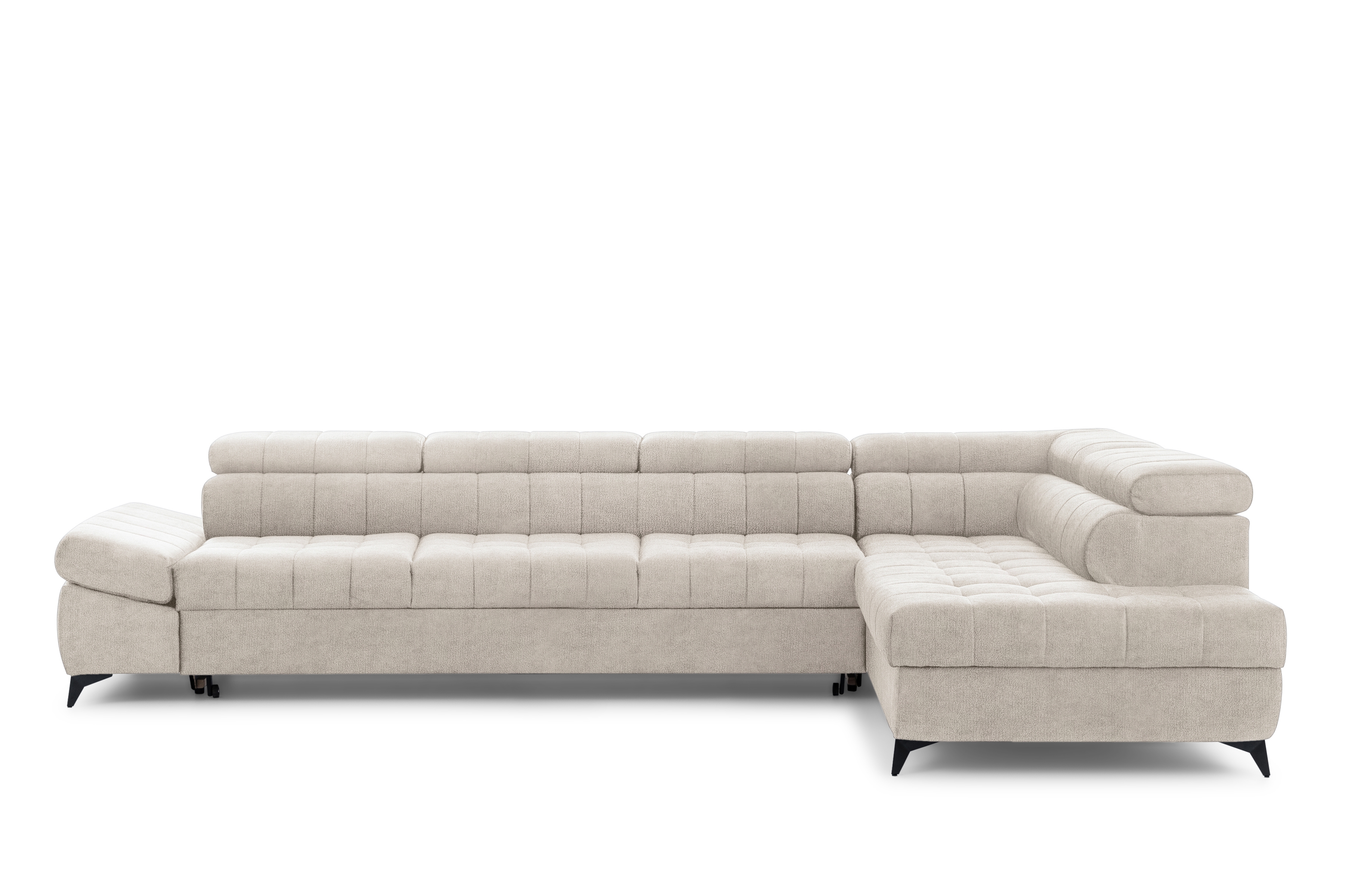 Rozkládací rohová sedací souprava Valoris Maxi pravá - béžová Perfect Harmony 07 Rohová sedací souprava pravá Valoris Maxi rozkládací - béžová šenil Perfect Harmony 07