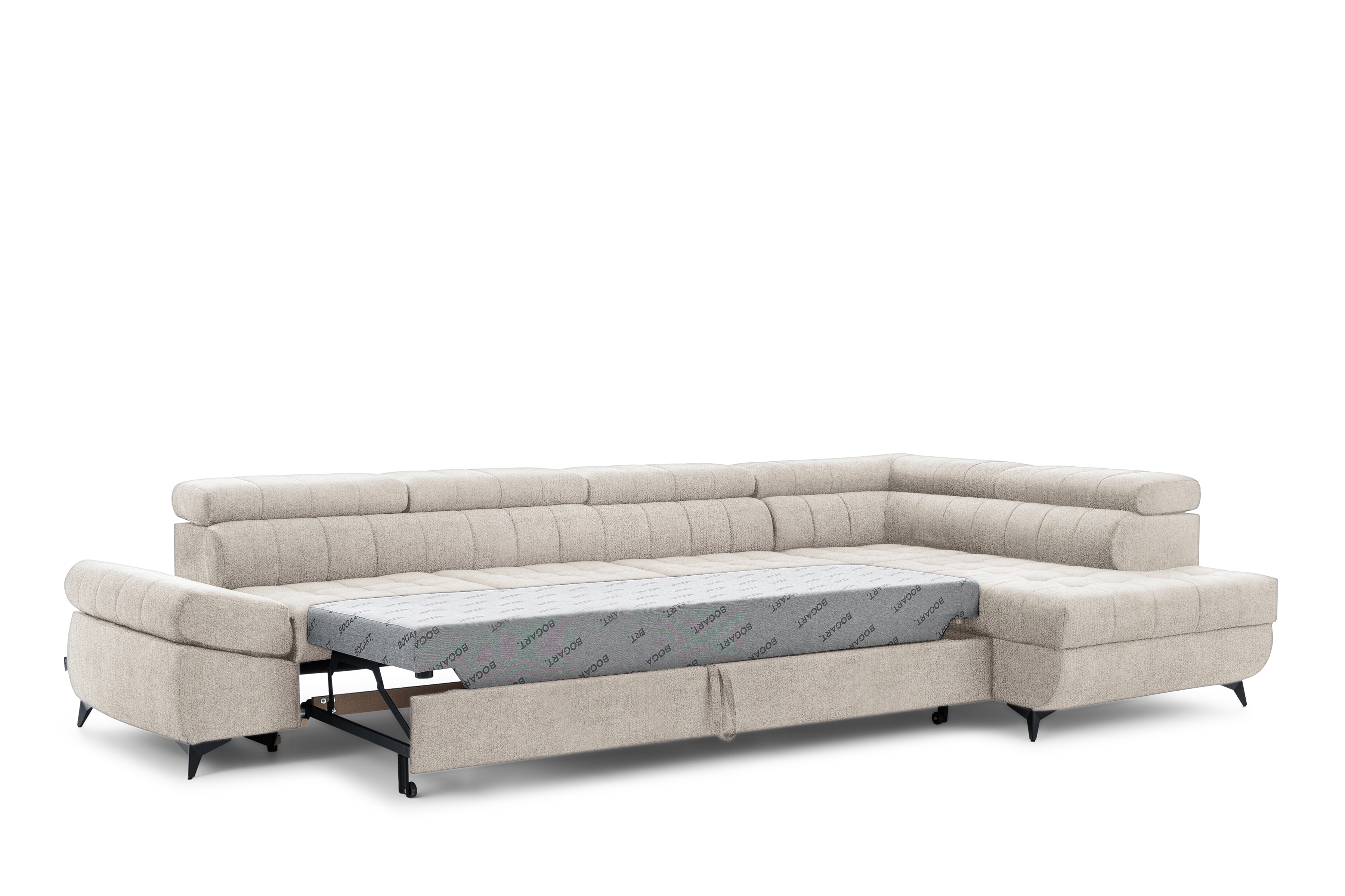 Rozkládací rohová sedací souprava Valoris Maxi pravá - béžová Perfect Harmony 07 Rohová sedací souprava pravá Valoris Maxi rozkládací - béžová šenil Perfect Harmony 07