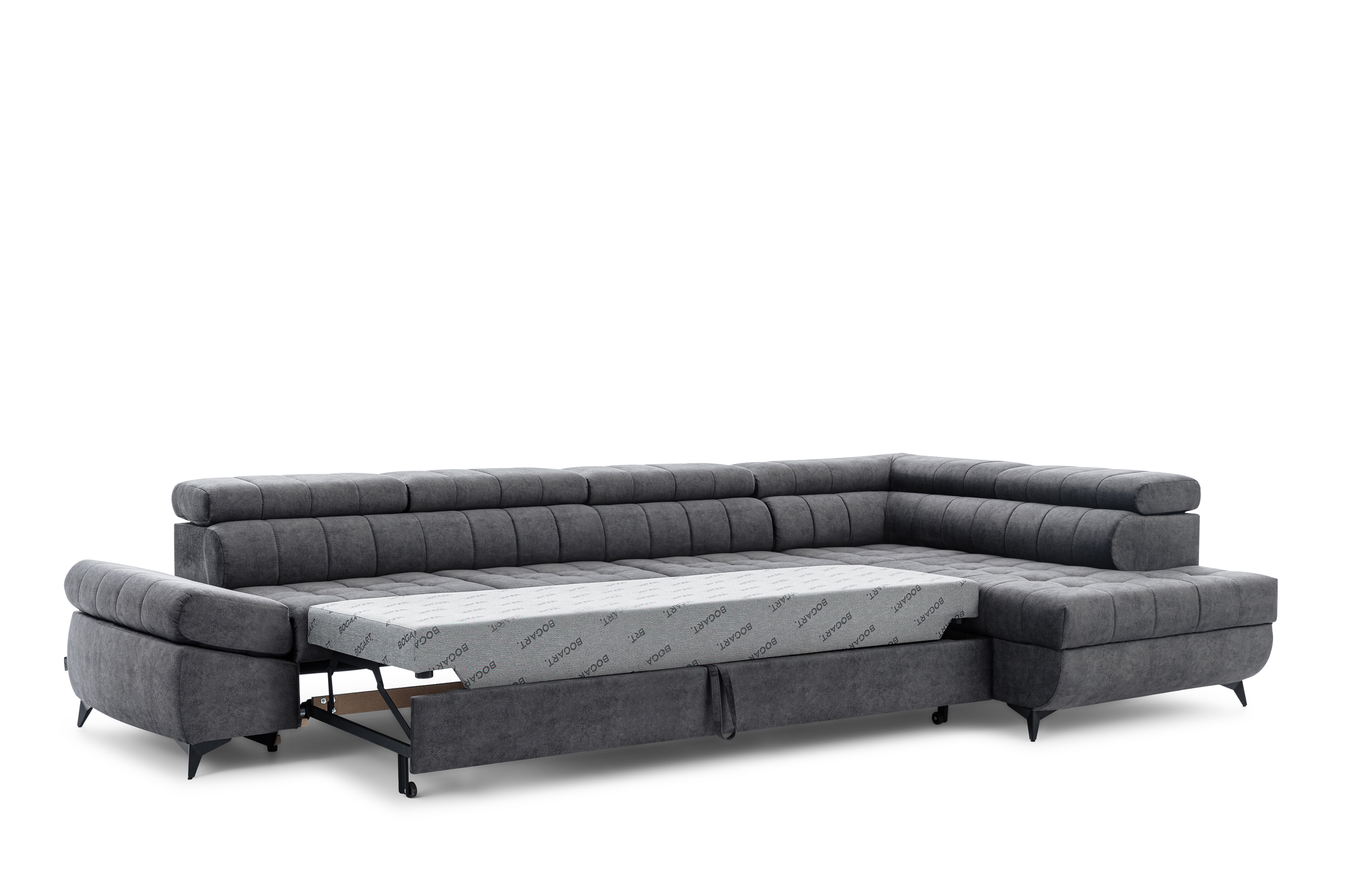 Rozkládací rohová sedací souprava Valoris Maxi pravá - grafitová Zetta 305 Rohová sedací souprava pravá Valoris Maxi rozkládací - grafitová samet hydrofobní  Zetta 305