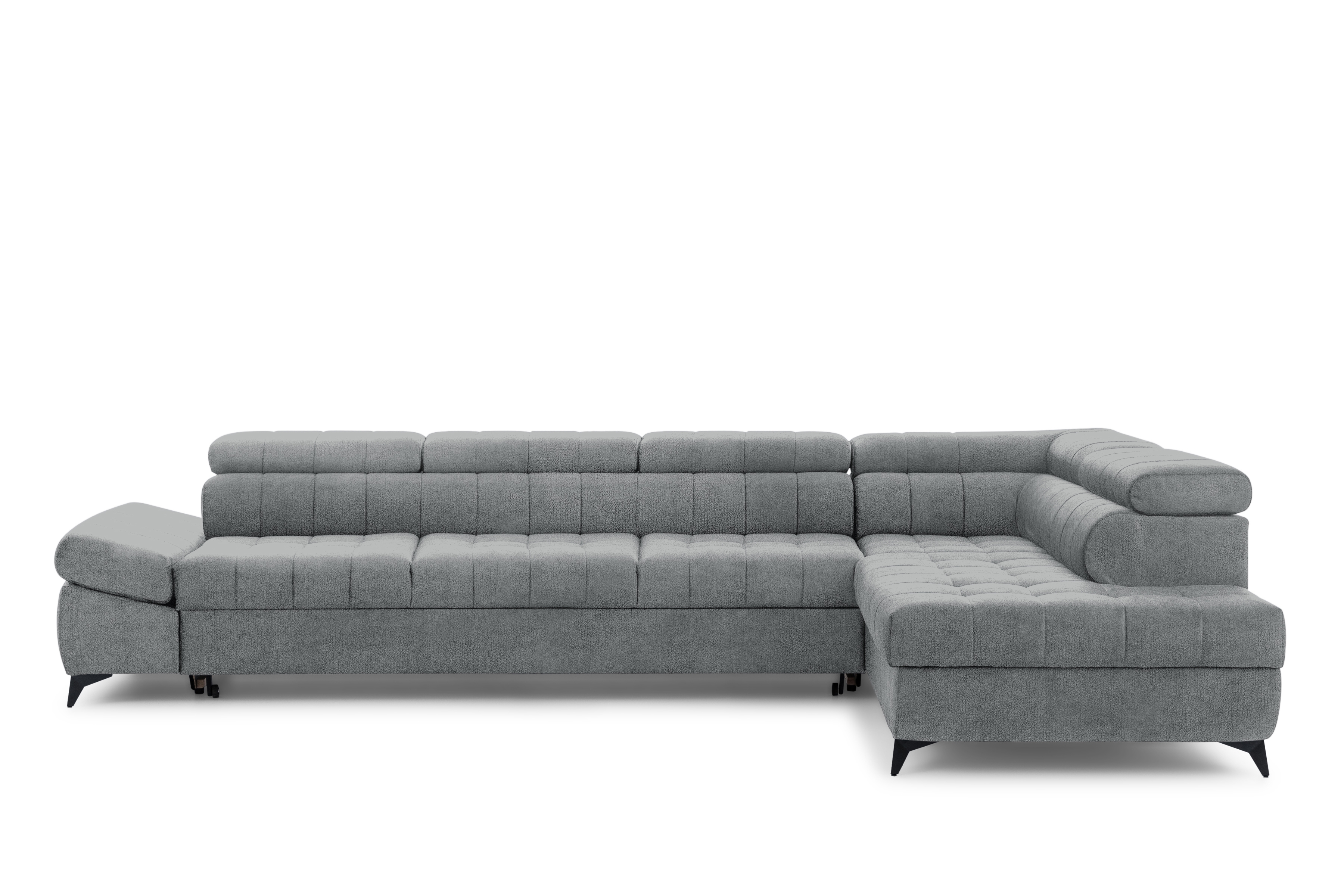 Rozkládací rohová sedací souprava Valoris Maxi pravá - šedá šenil Perfect Harmony 85 Rohová sedací souprava pravá Valoris Maxi rozkládací - šedá šenil Perfect Harmony 85