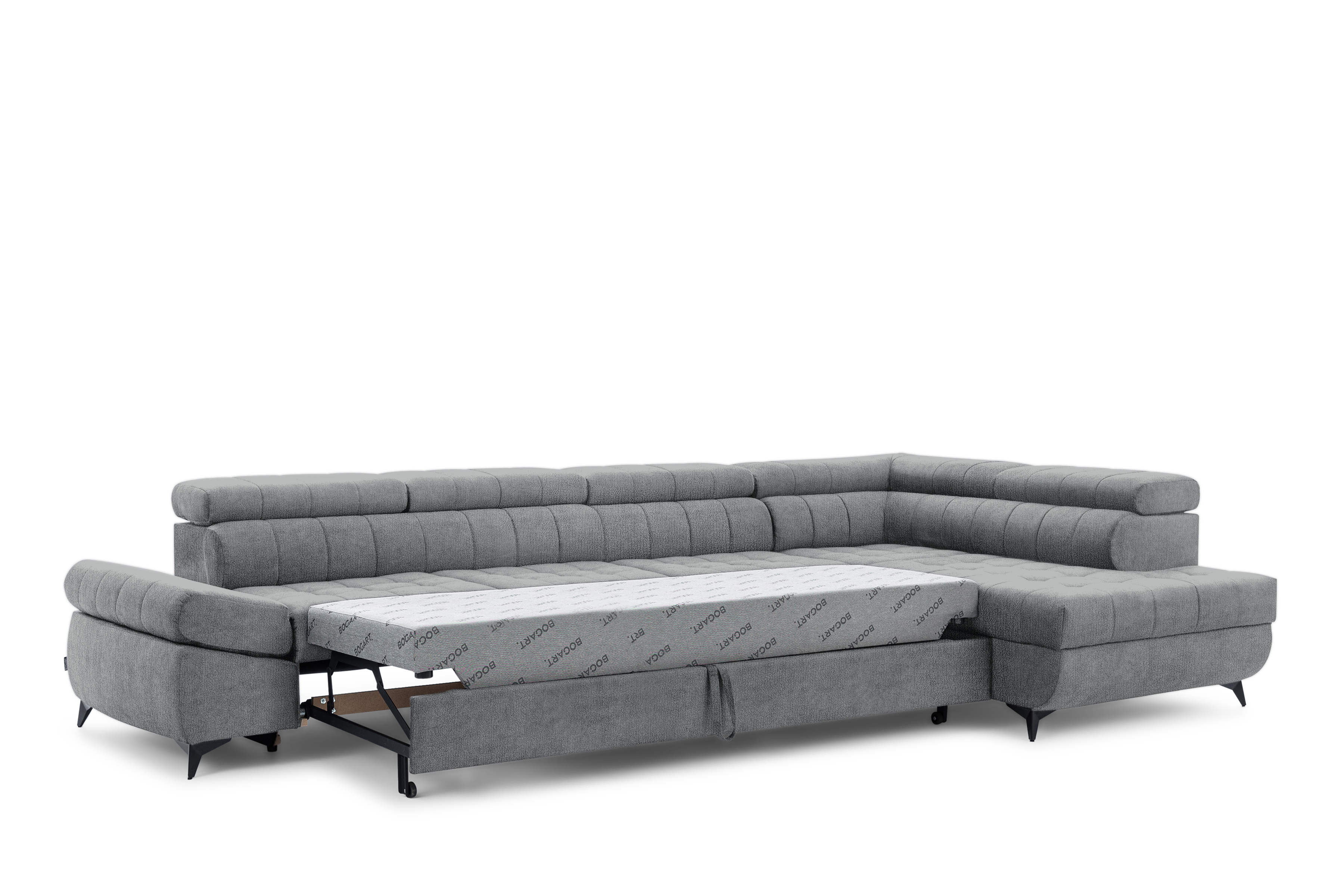 Rozkládací rohová sedací souprava Valoris Maxi pravá - šedá šenil Perfect Harmony 85 Rohová sedací souprava pravá Valoris Maxi rozkládací - šedá šenil Perfect Harmony 85