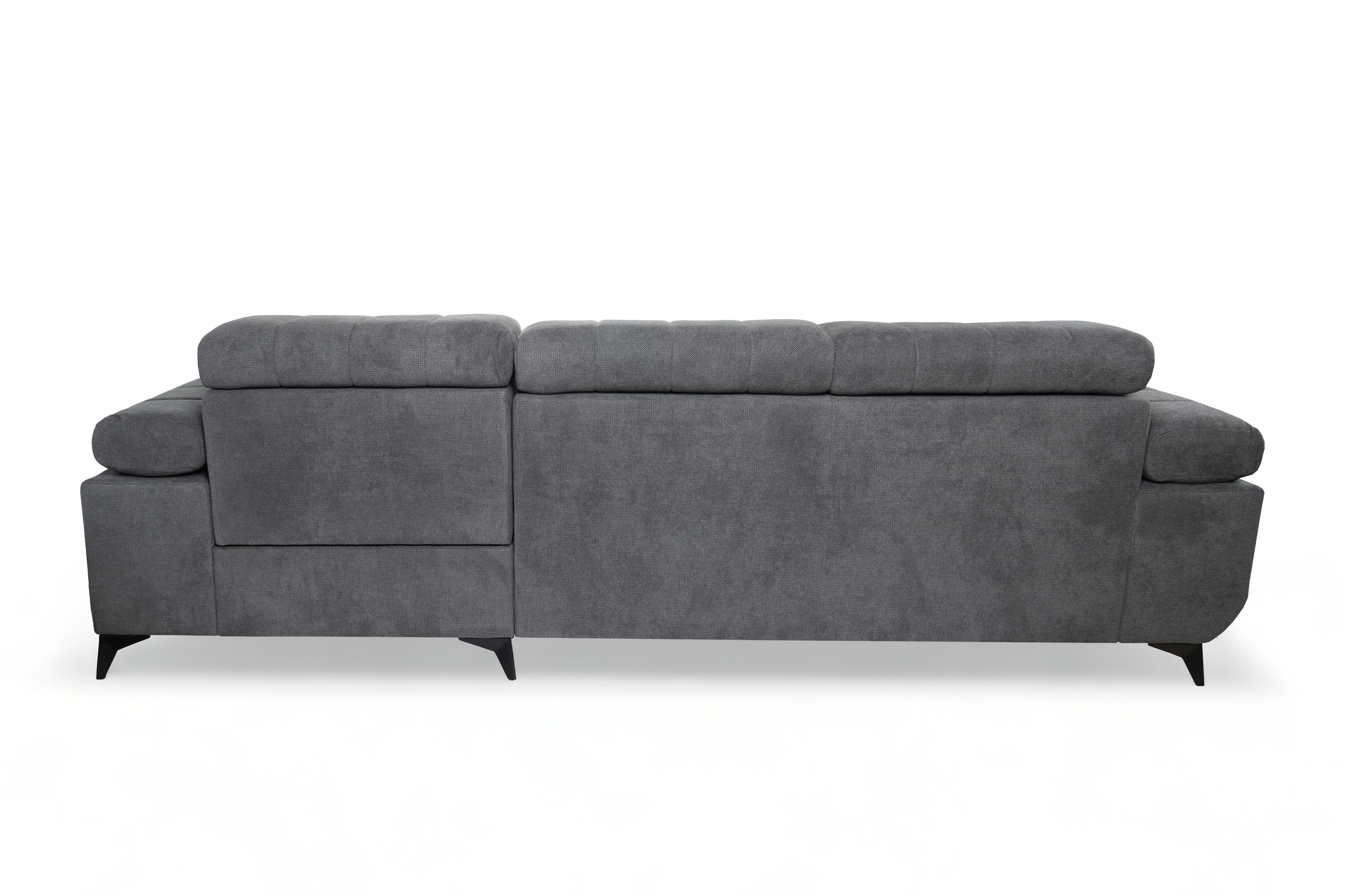 Rohová rozkladacia sedacia súprava Dragonis L II pravá - sivá pletená látka Crown 18 Rohová sedacia súprava pravá strana s funkciou spánku Dragonis II - šedá plecionka Crown 18