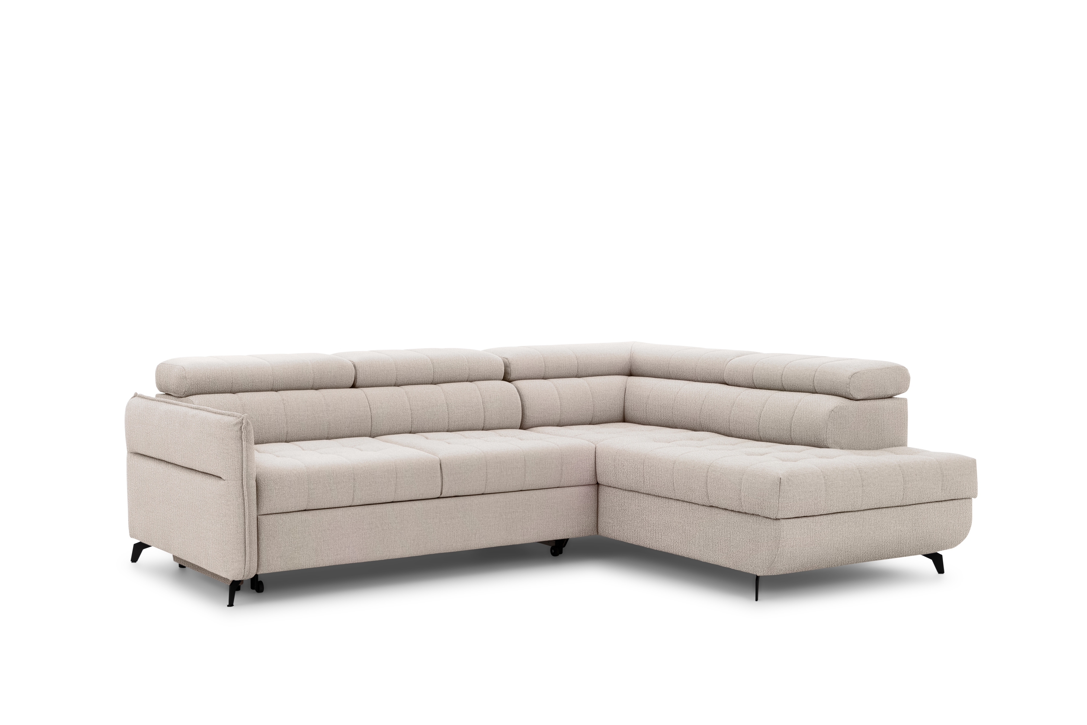 Rohová sedacia súprava Elarias L pravá s funkciou spania - béžový šenil Perfect Harmony 07 Rohová sedacia súprava pravá strana s funkciou spania Elarias L - béžový šenil Perfect Harmony 07