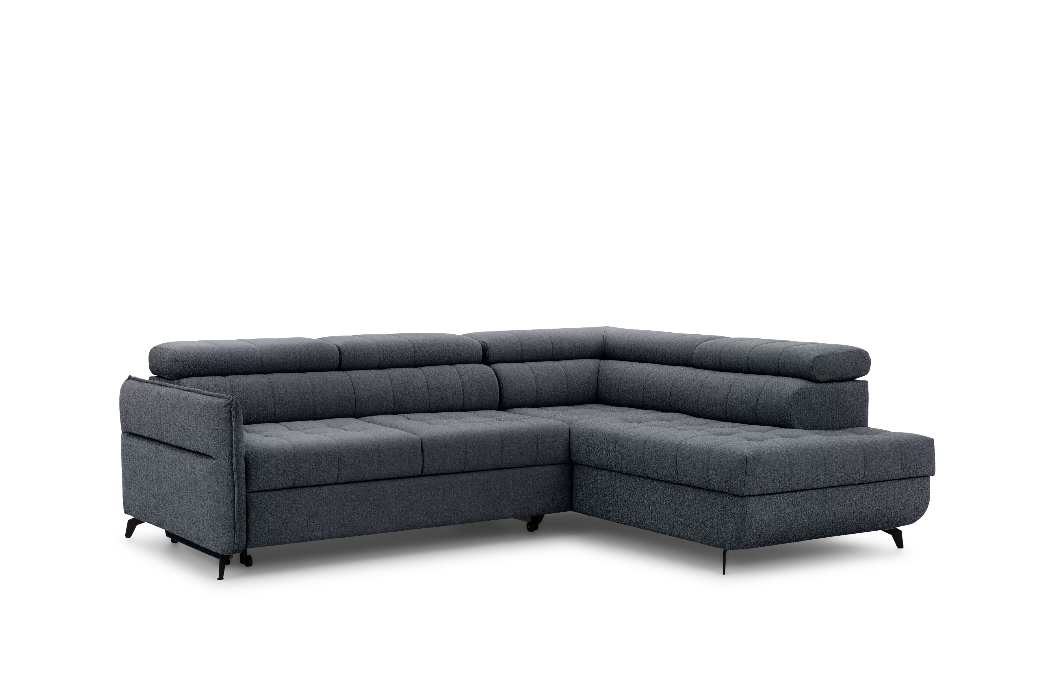 Rohová sedacia súprava Elarias L pravá s funkciou spania - grafitový šenil Perfect Harmony 90 Rohová sedacia súprava pravá strana s funkciou spania Elarias L - Grafitový šenil Perfect Harmony 90