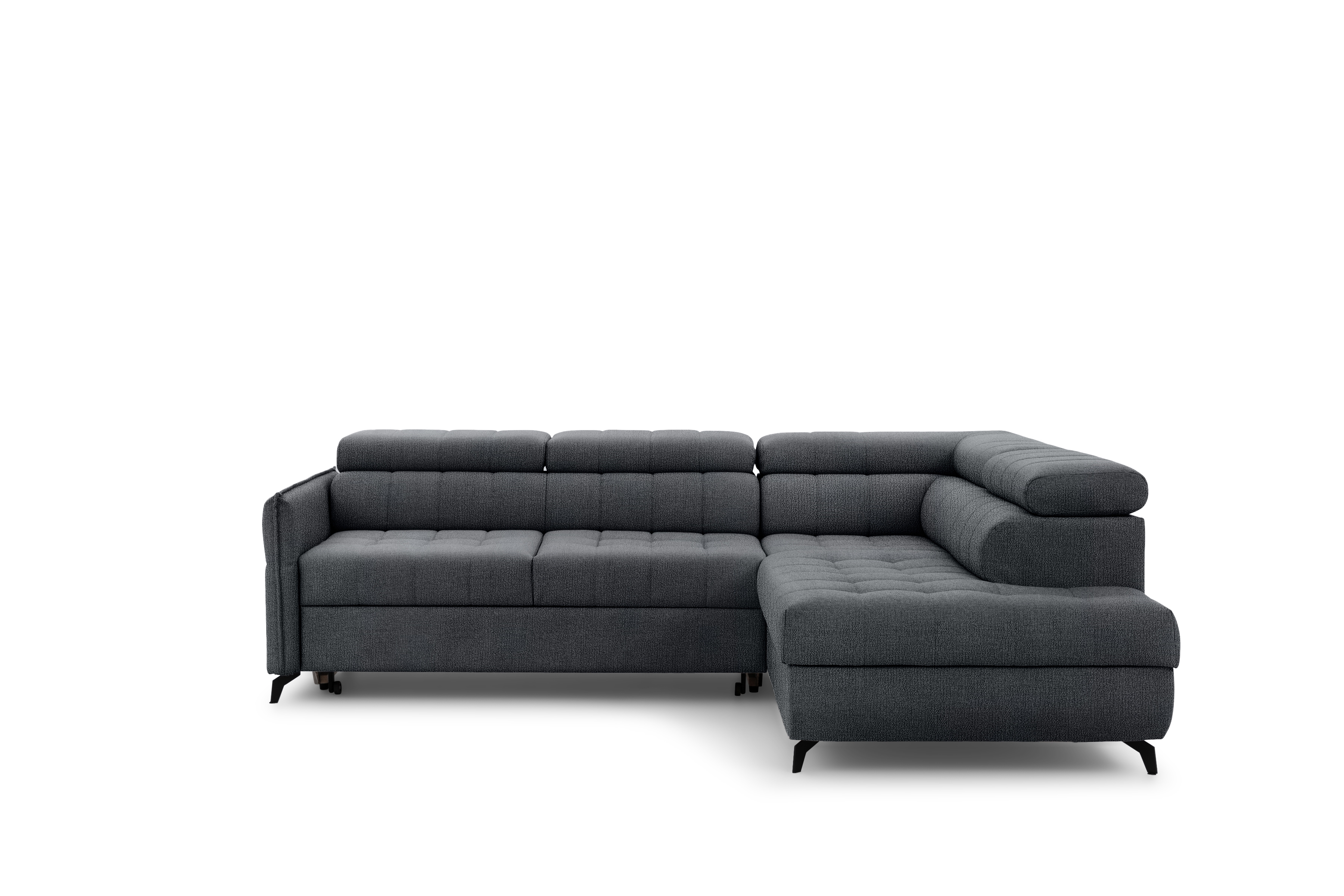 Rohová sedacia súprava Elarias L pravá s funkciou spania - grafitový šenil Perfect Harmony 90 Rohová sedacia súprava pravá strana s funkciou spania Elarias L - Grafitový šenil Perfect Harmony 90