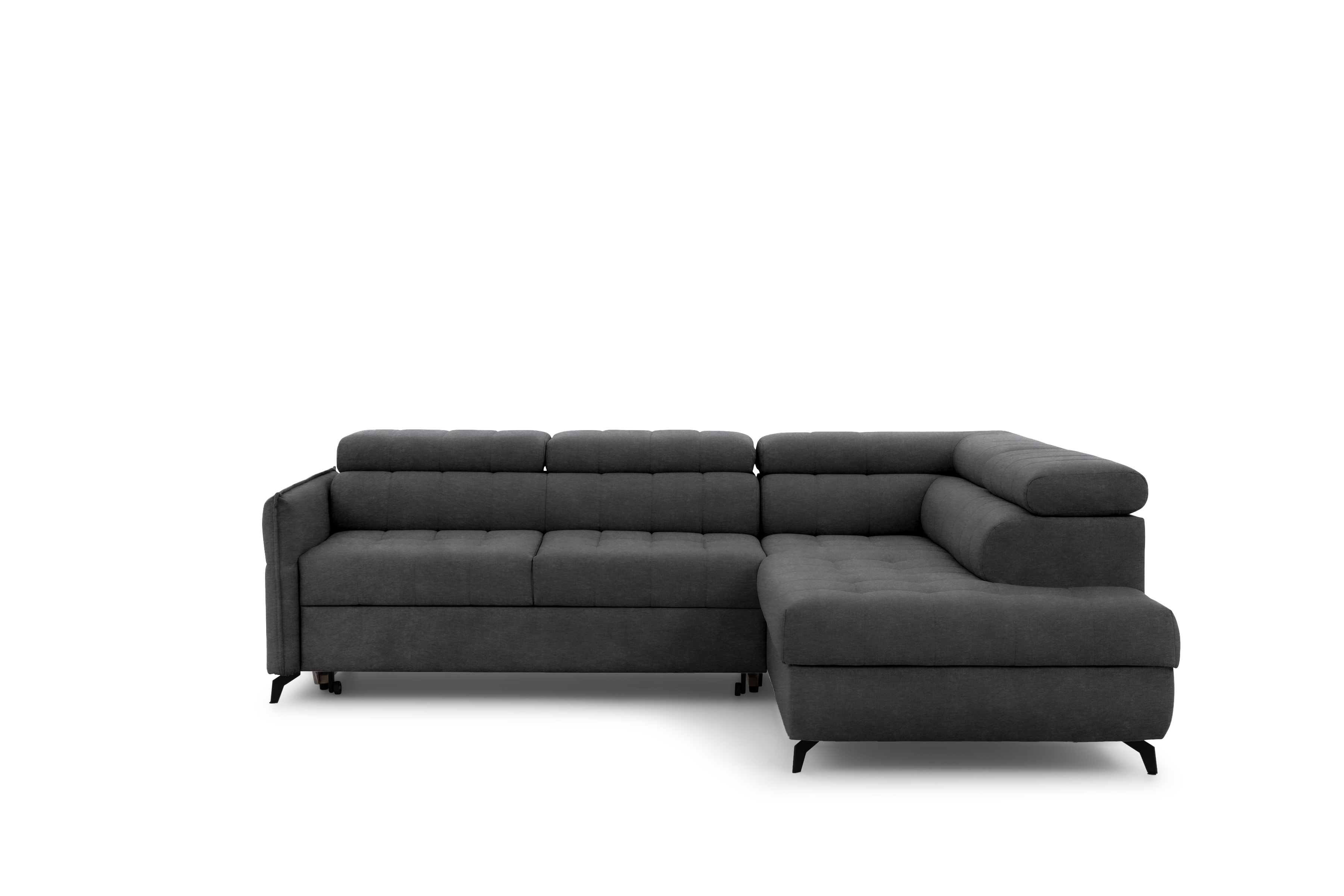 Rohová sedacia súprava Elarias L pravá s funkciou spania - grafitový hydrofóbny zamat Zetta 305 Rohová sedacia súprava pravá strana s funkciou spania Elarias L - Grafitový zamat hydrofobowy Zetta 305