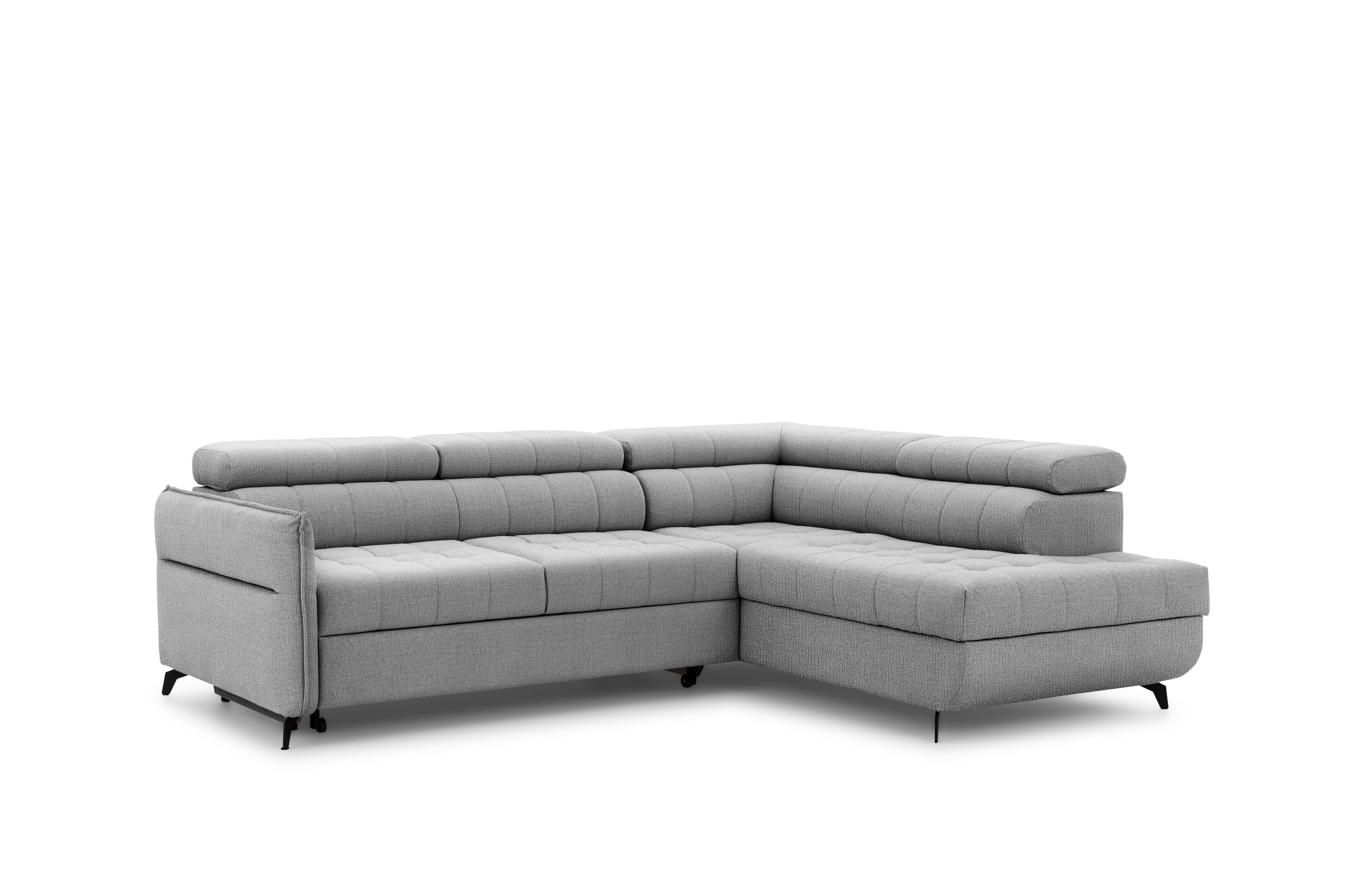 Rohová sedacia súprava Elarias L pravá s funkciou spania - sivý šenil Perfect Harmony 80 Rohová sedacia súprava pravá strana s funkciou spania Elarias L - šedý šenil Perfect Harmony 80