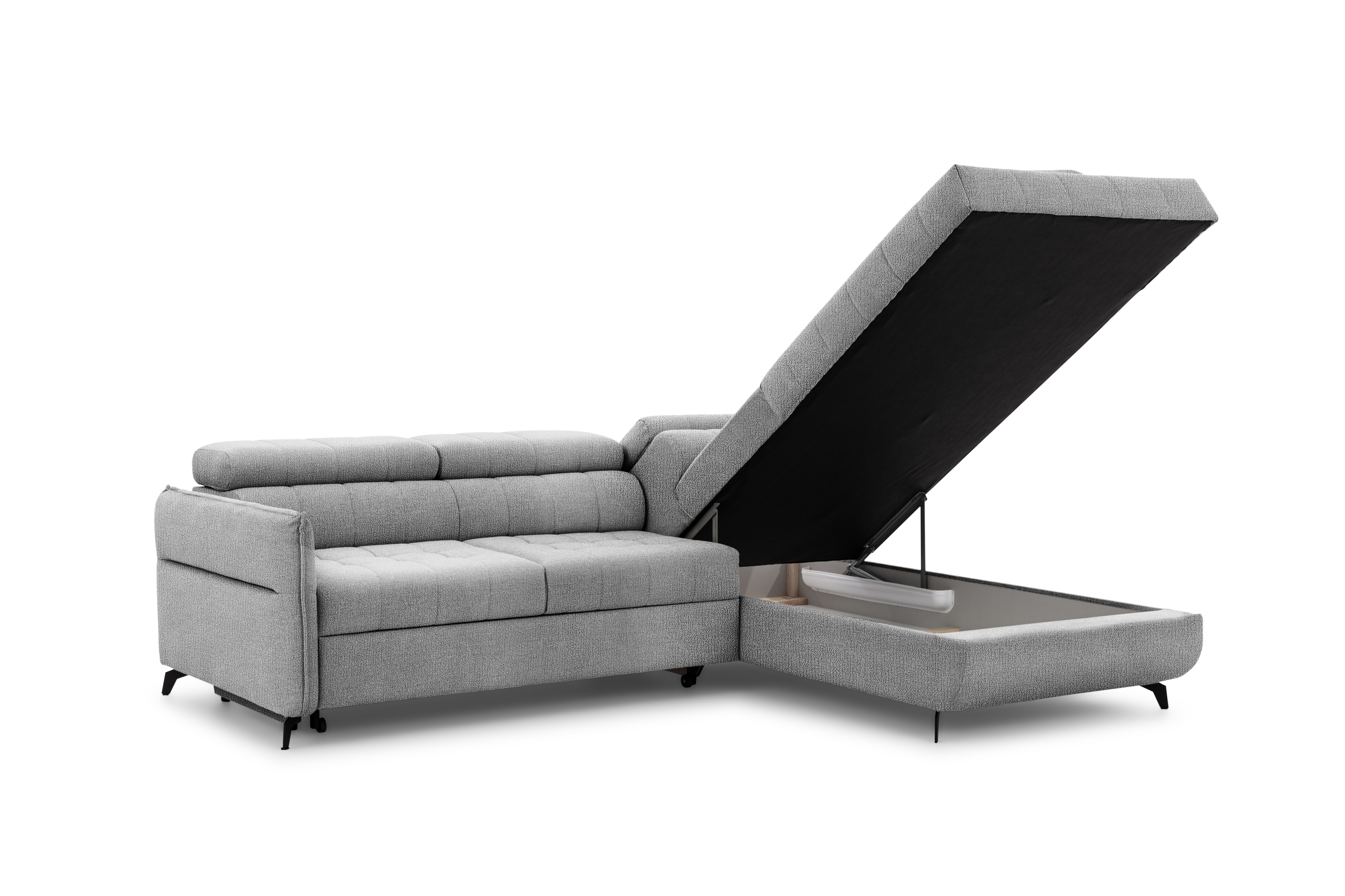 Rohová sedacia súprava Elarias L pravá s funkciou spania - sivý šenil Perfect Harmony 80 Rohová sedacia súprava pravá strana s funkciou spania Elarias L - šedý šenil Perfect Harmony 80