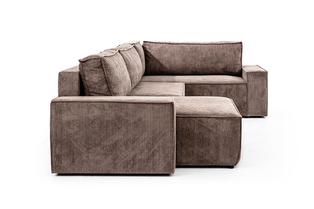 Rozkladacia rohová sedačka Flabio U ľavá - hnedý menčester Lincoln 17 Rohová sedacia súprava Ľavá strana s funkciou spánku Flabio U - Hnedý MENČESTER ľahkočistiaci Anafi 6 