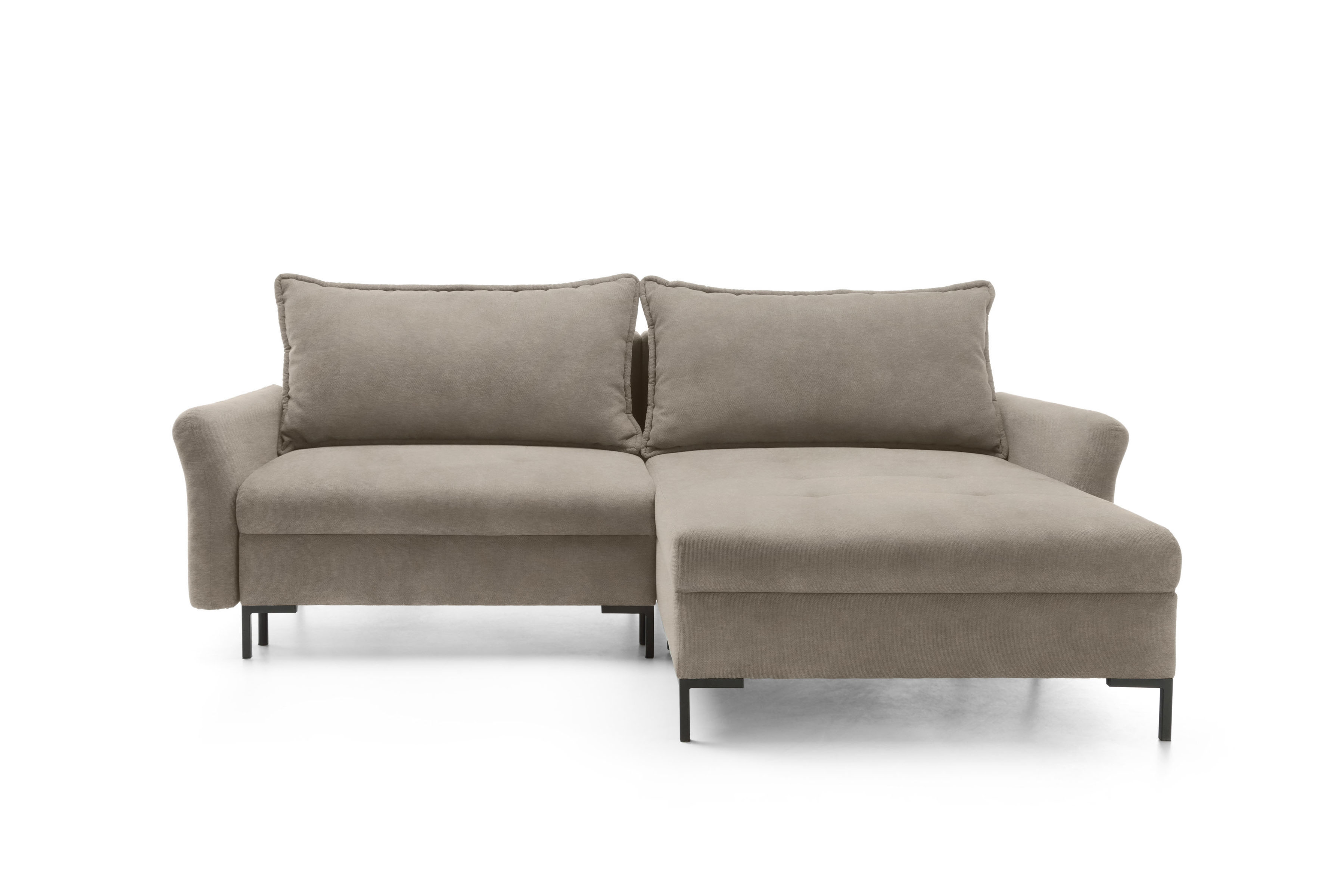 Rohová sedacia súprava Marco pravá s funkciou spania - béžový zamat Portland Taupe Rohová sedacia súprava pravá strana s funkciou spania Marco - béžový / zamat / Portland Taupe