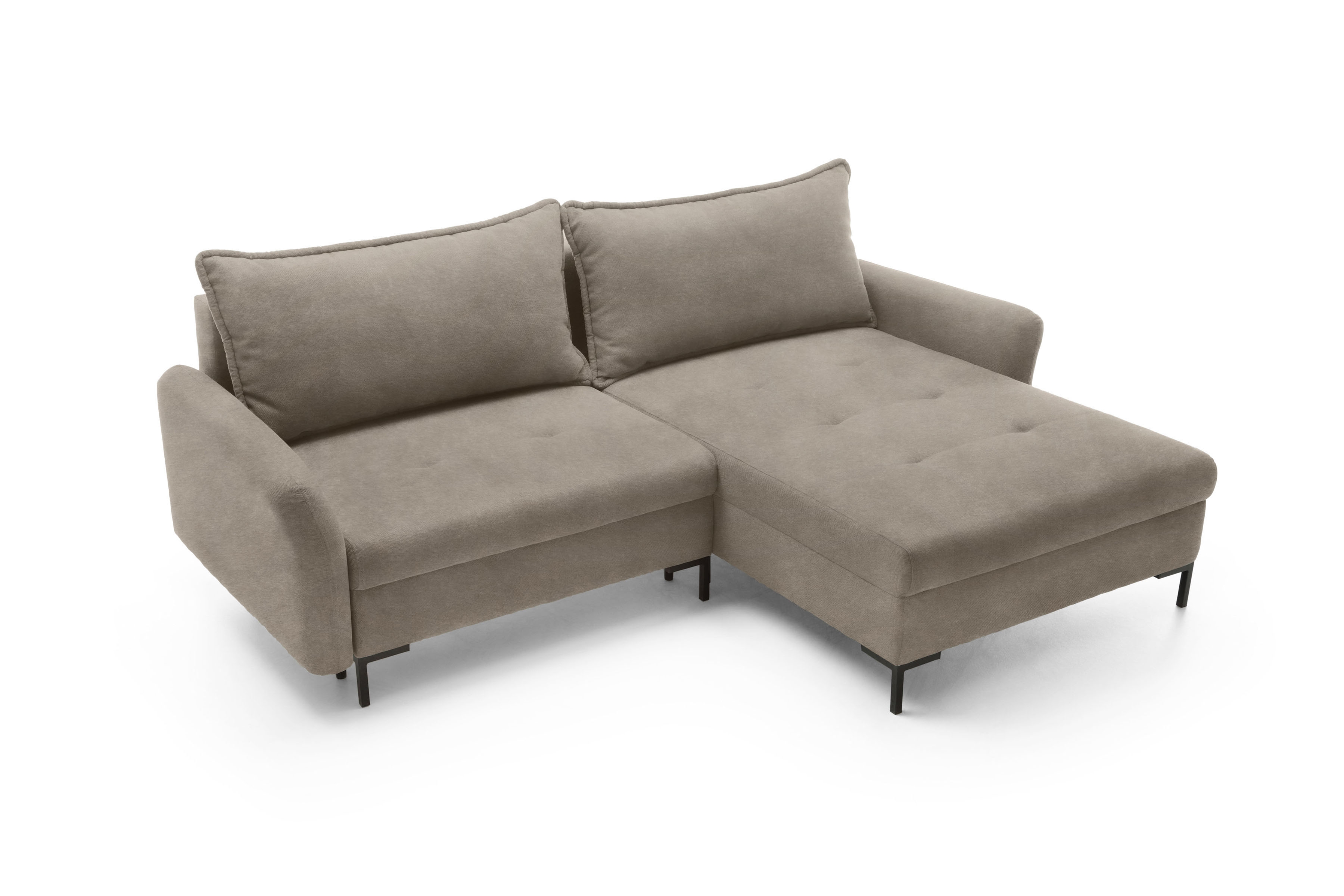 Rohová sedacia súprava Marco pravá s funkciou spania - béžový zamat Portland Taupe Rohová sedacia súprava pravá strana s funkciou spania Marco - béžový / zamat / Portland Taupe