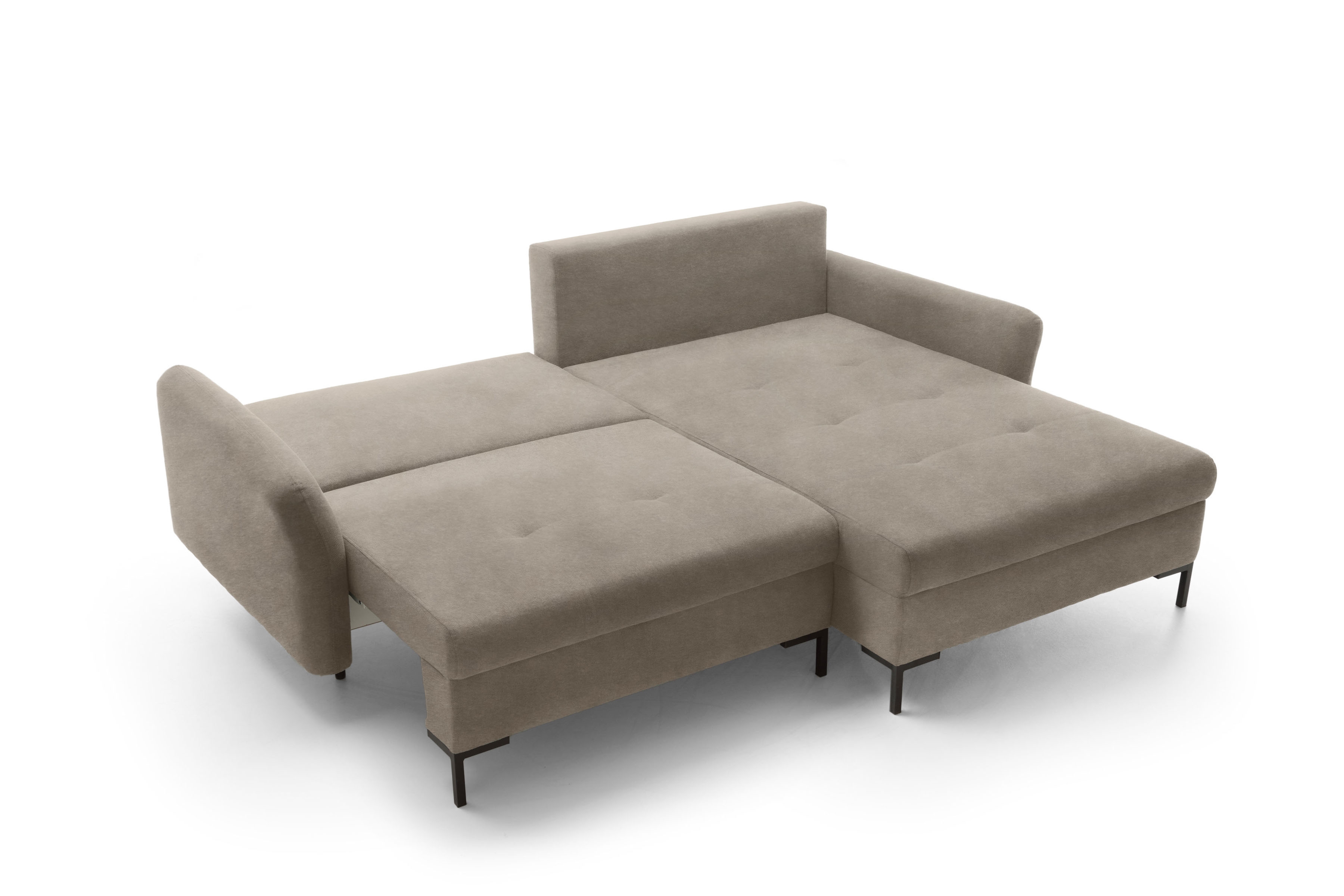 Rohová sedacia súprava Marco pravá s funkciou spania - béžový zamat Portland Taupe Rohová sedacia súprava pravá strana s funkciou spania Marco - béžový / zamat / Portland Taupe