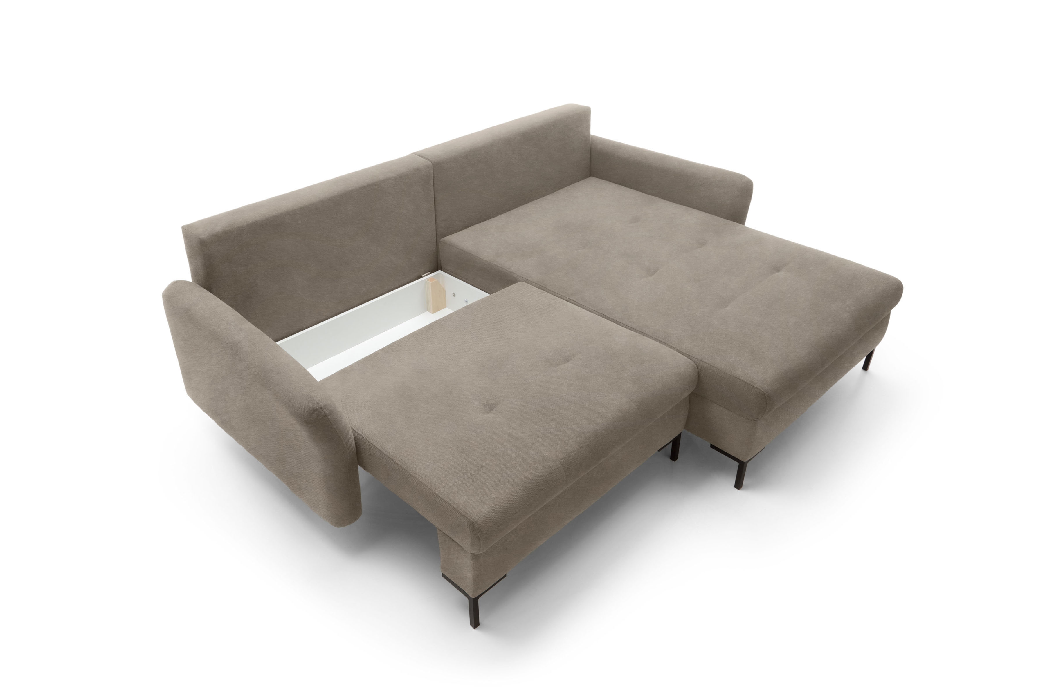 Rohová sedacia súprava Marco pravá s funkciou spania - béžový zamat Portland Taupe Rohová sedacia súprava pravá strana s funkciou spania Marco - béžový / zamat / Portland Taupe