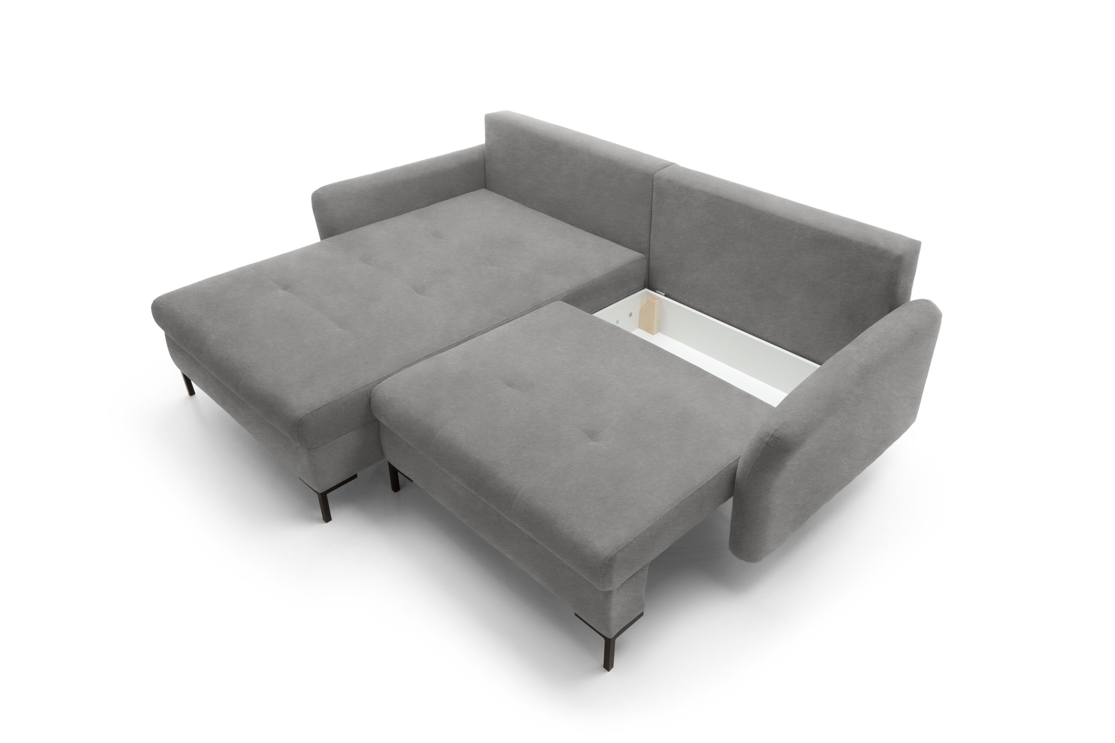 Rohová sedacia súprava Marco ľavá s funkciou spania - sivý zamat Portland Ash Rohová sedacia súprava Ľavá strana s funkciou spania Marco - šedý / zamat / Portland Ash 