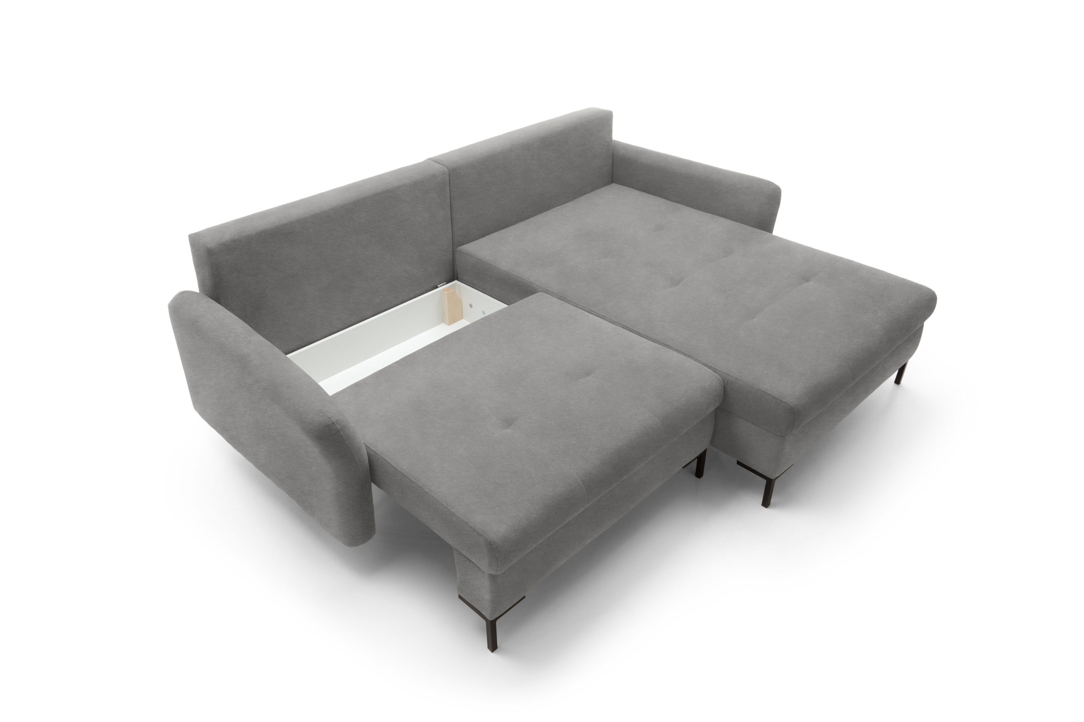 Rohová sedacia súprava Marco pravá s funkciou spania - sivý zamat Portland Ash Rohová sedacia súprava pravá strana s funkciou spania Marco - šedý / zamat / Portland Ash 