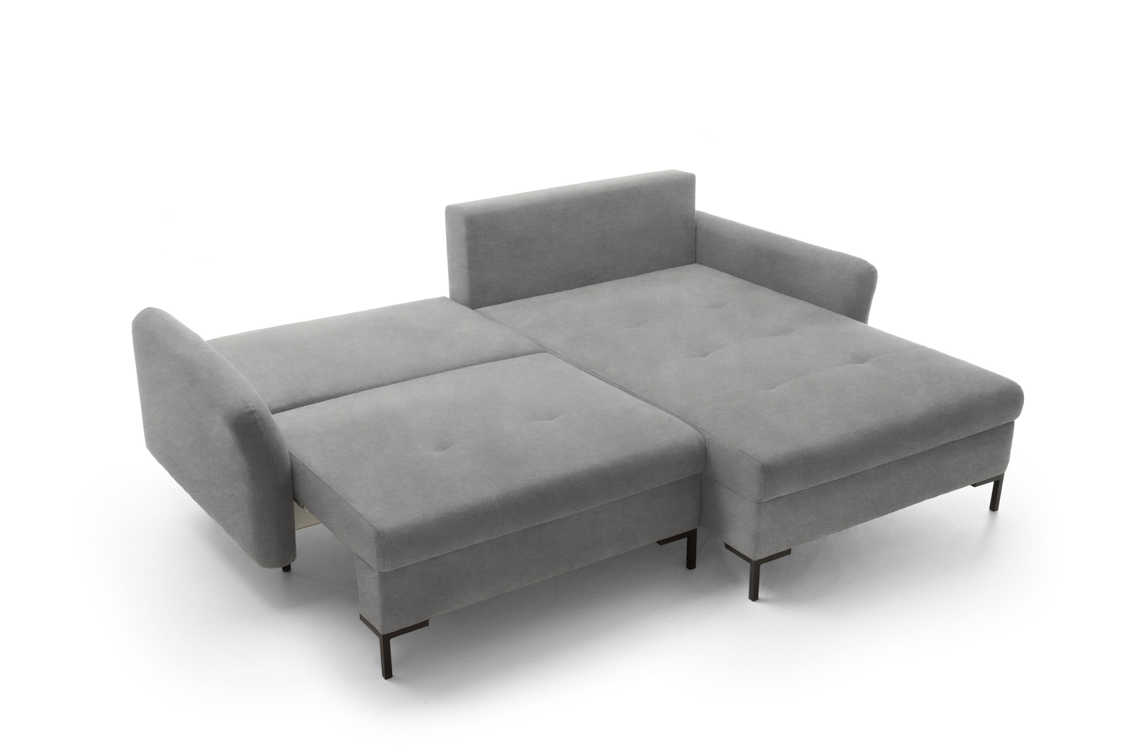 Rohová sedacia súprava Marco pravá s funkciou spania - sivý zamat Portland Ash Rohová sedacia súprava pravá strana s funkciou spania Marco - šedý / zamat / Portland Ash 