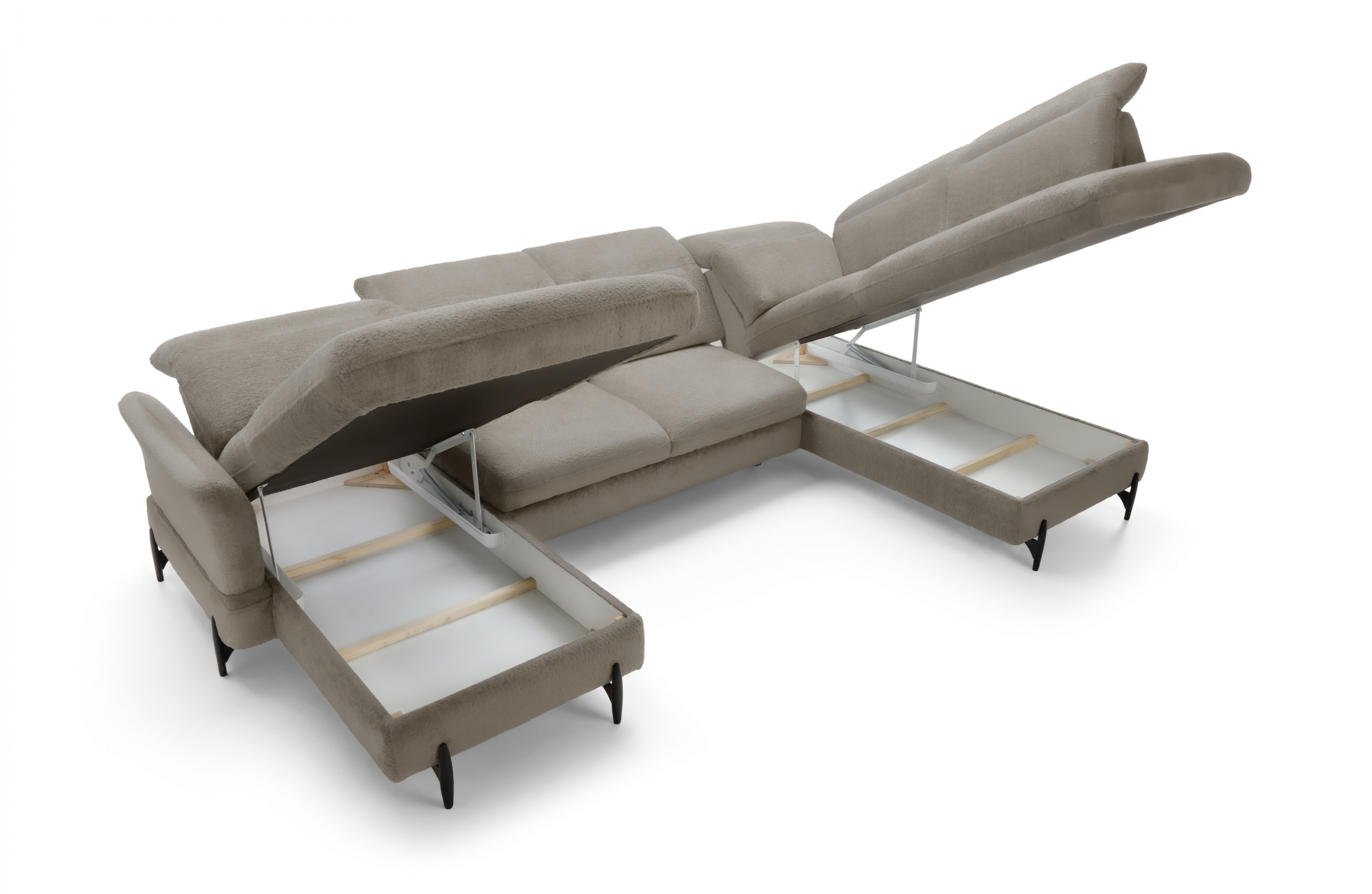 Rohová sedacia súprava pravá rozkladacia Sienna I - Béžová / žinylka / Bellini 6 Rohová sedacia súprava pravá strana s funkciou spania Sienna I - Béžová / šenil / Bellini 6