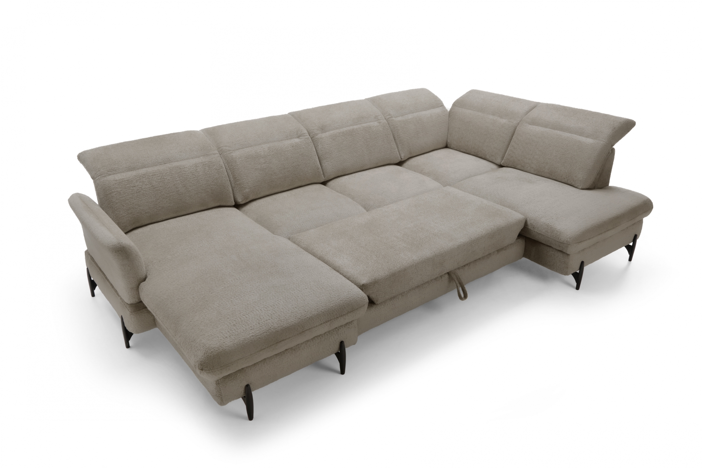 Rohová sedacia súprava pravá rozkladacia Sienna I - Béžová / žinylka / Bellini 6 Rohová sedacia súprava pravá strana s funkciou spania Sienna I - Béžová / šenil / Bellini 6