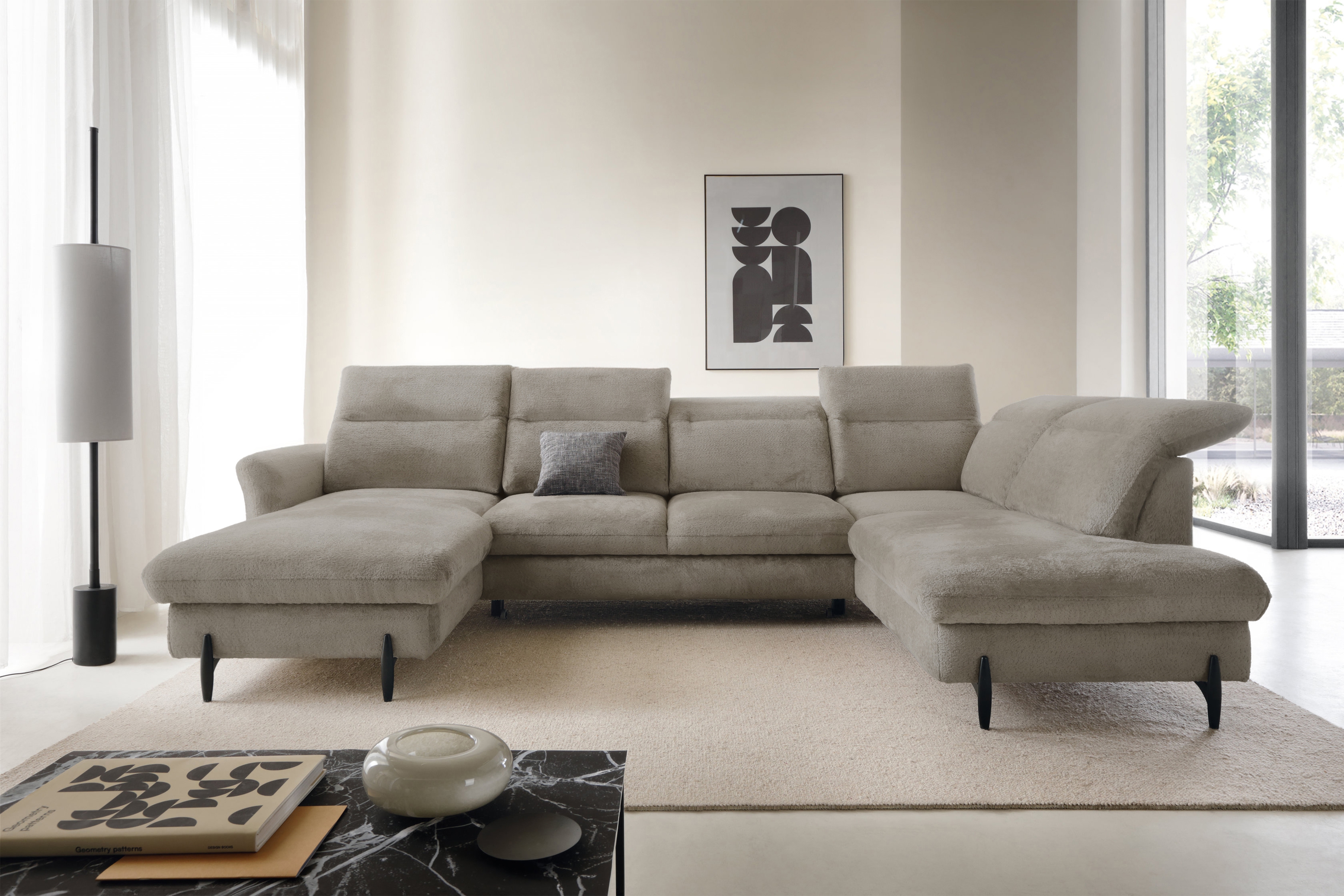 Rohová sedacia súprava pravá rozkladacia Sienna I - Béžová / žinylka / Bellini 6 Rohová sedacia súprava pravá strana s funkciou spania Sienna I - Béžová / šenil / Bellini 6