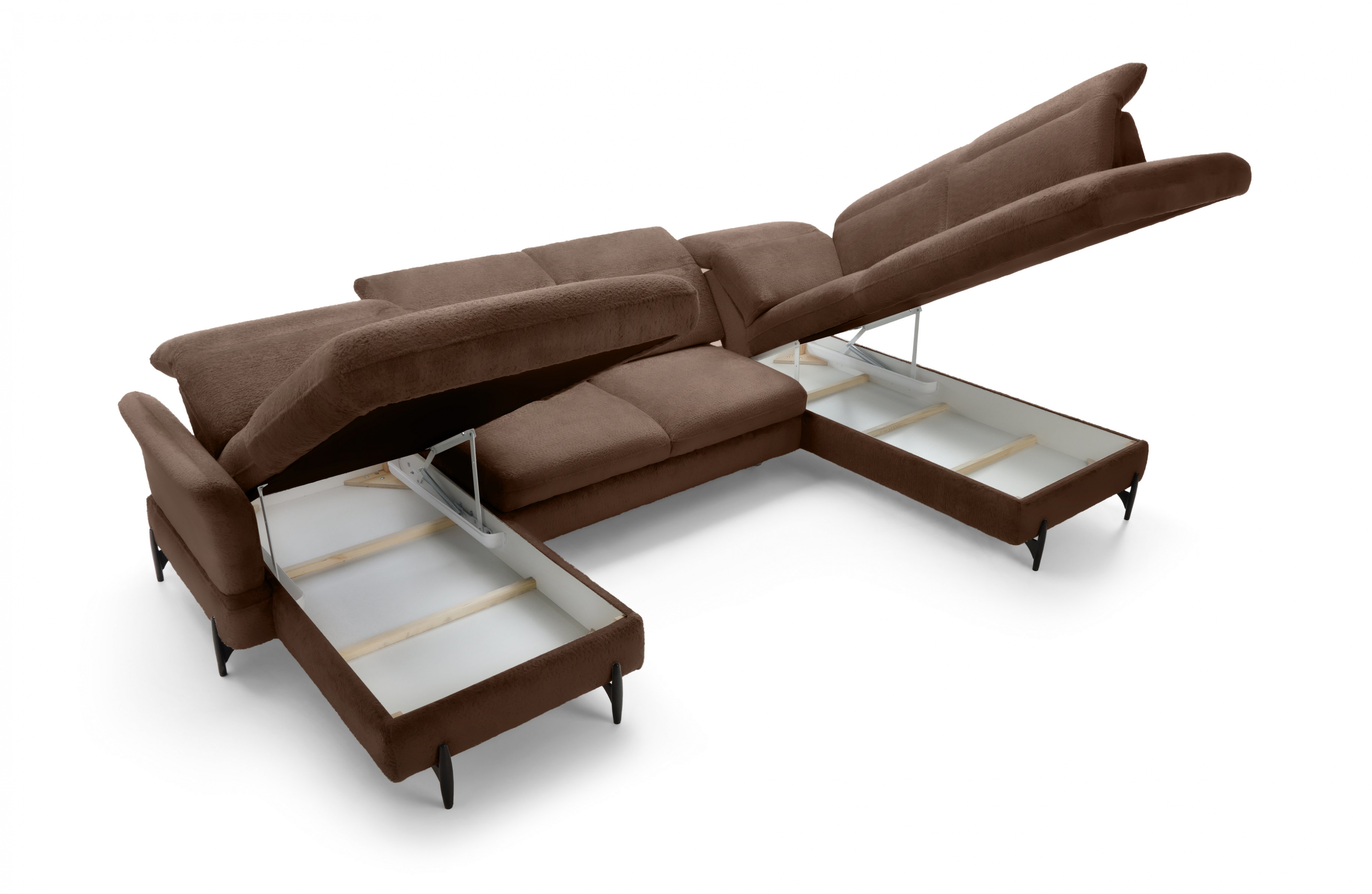 Rohová sedacia súprava pravá rozkladacia Sienna I - Hnedá / žinylka / Bellini 23 Rohová sedacia súprava pravá strana s funkciou spania Sienna I - Hnedá / šenil / Bellini 23