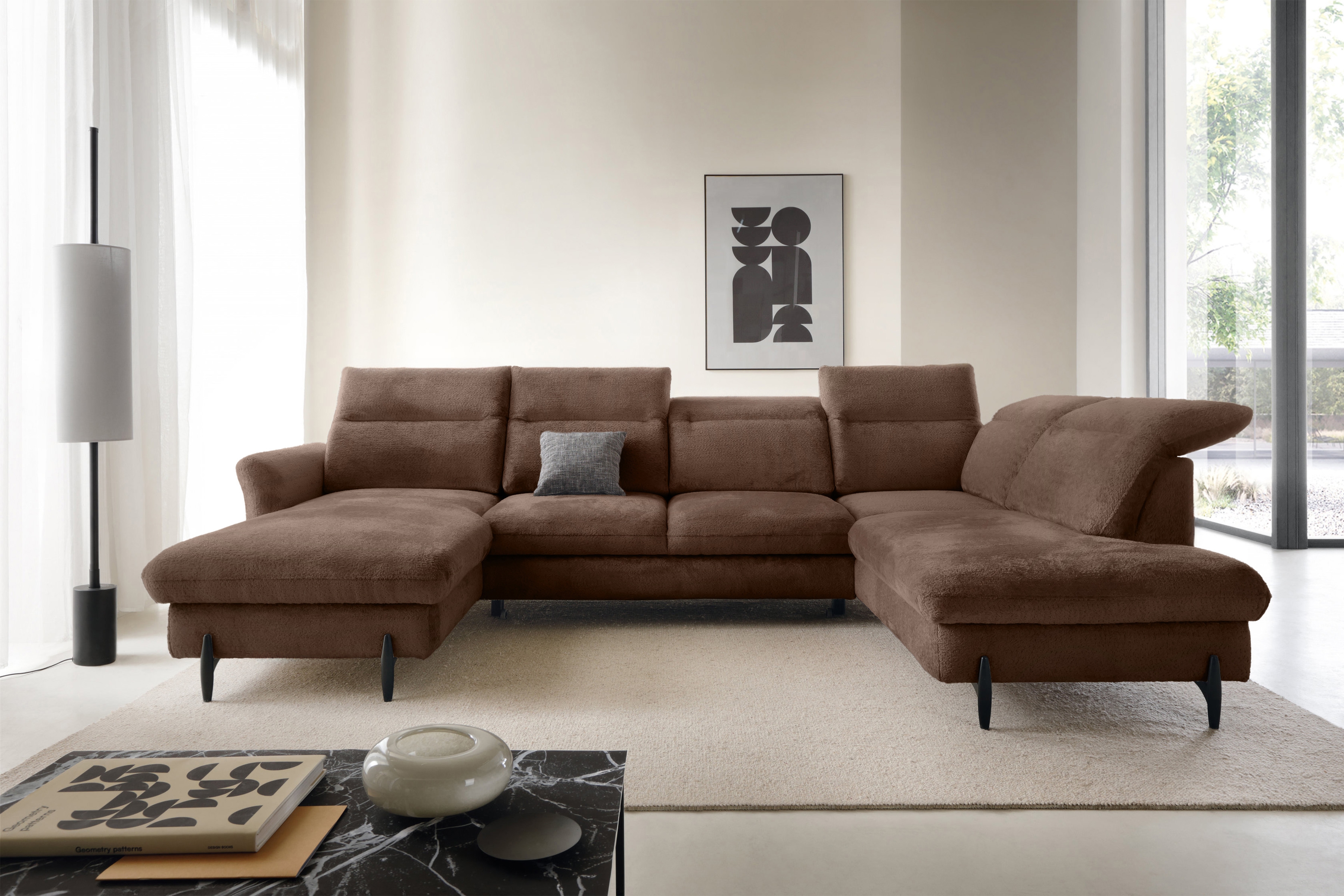 Rohová sedacia súprava pravá rozkladacia Sienna I - Hnedá / žinylka / Bellini 23 Rohová sedacia súprava pravá strana s funkciou spania Sienna I - Hnedá / šenil / Bellini 23