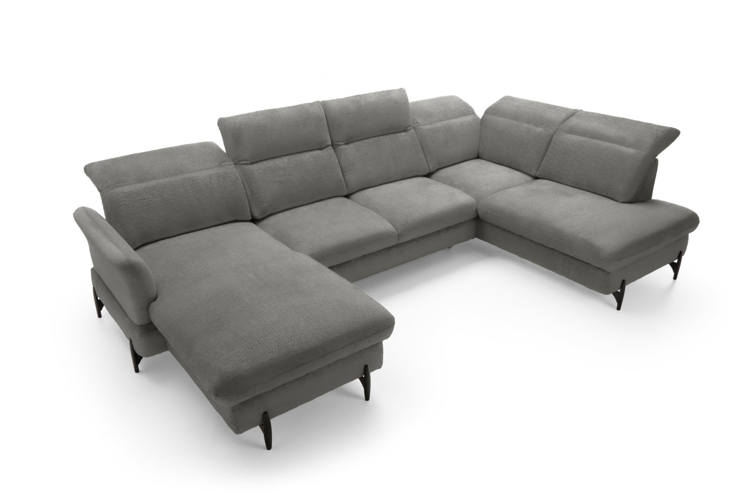 Rohová sedacia súprava pravá rozkladacia Sienna I - grafit / žinylka / Bellini 2 Rohová sedacia súprava pravá strana s funkciou spania Sienna I - grafit / šenil / Bellini 2