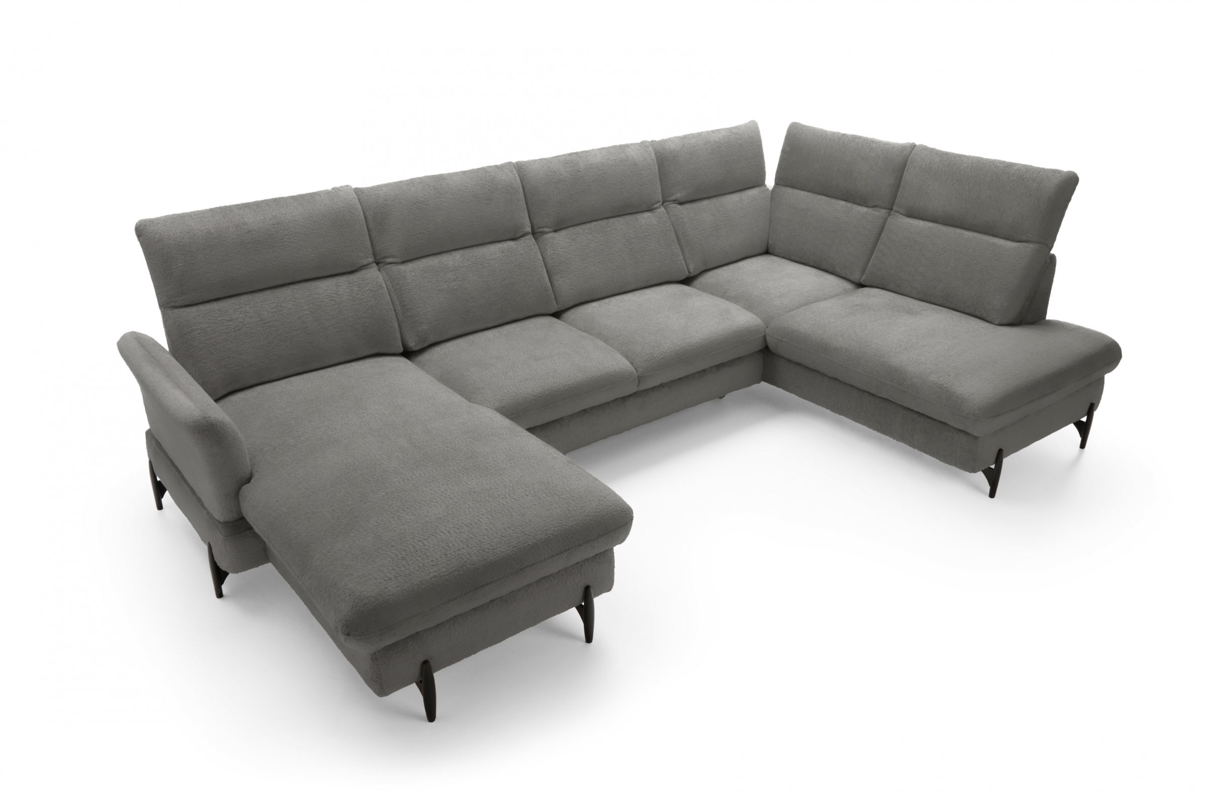 Rohová sedacia súprava pravá rozkladacia Sienna I - grafit / žinylka / Bellini 2 Rohová sedacia súprava pravá strana s funkciou spania Sienna I - grafit / šenil / Bellini 2