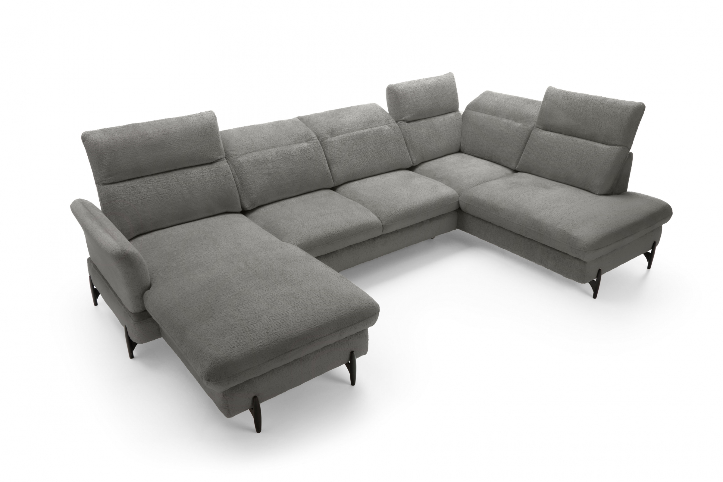 Rohová sedacia súprava pravá rozkladacia Sienna I - grafit / žinylka / Bellini 2 Rohová sedacia súprava pravá strana s funkciou spania Sienna I - grafit / šenil / Bellini 2