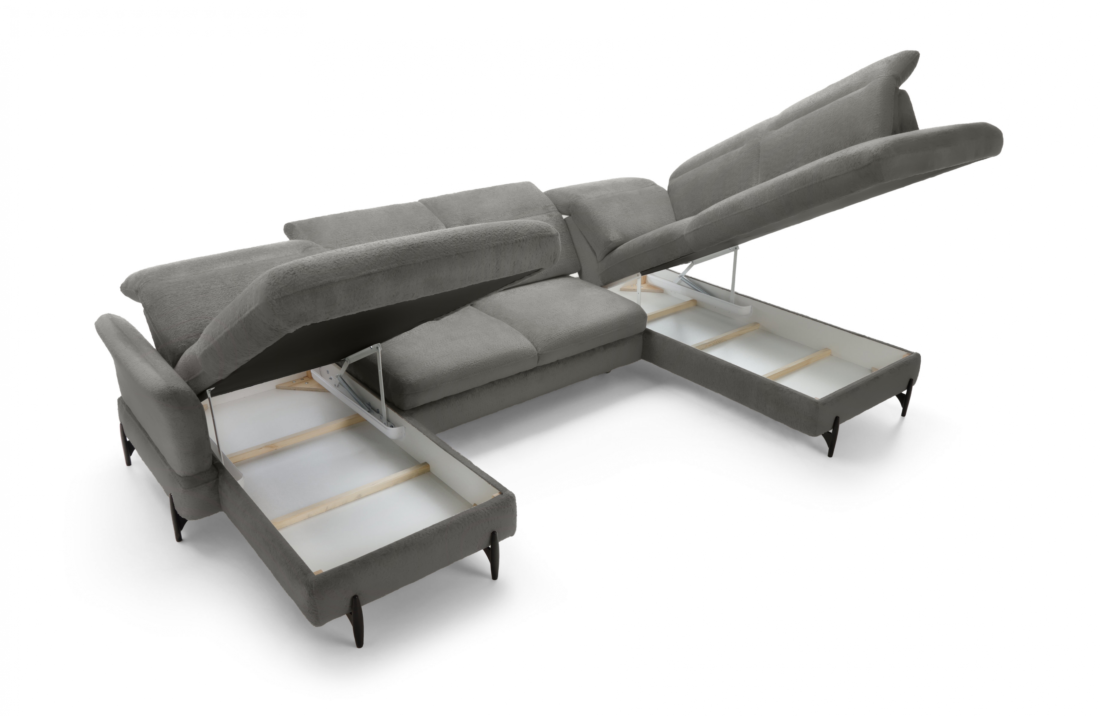 Rohová sedacia súprava pravá rozkladacia Sienna I - grafit / žinylka / Bellini 2 Rohová sedacia súprava pravá strana s funkciou spania Sienna I - grafit / šenil / Bellini 2