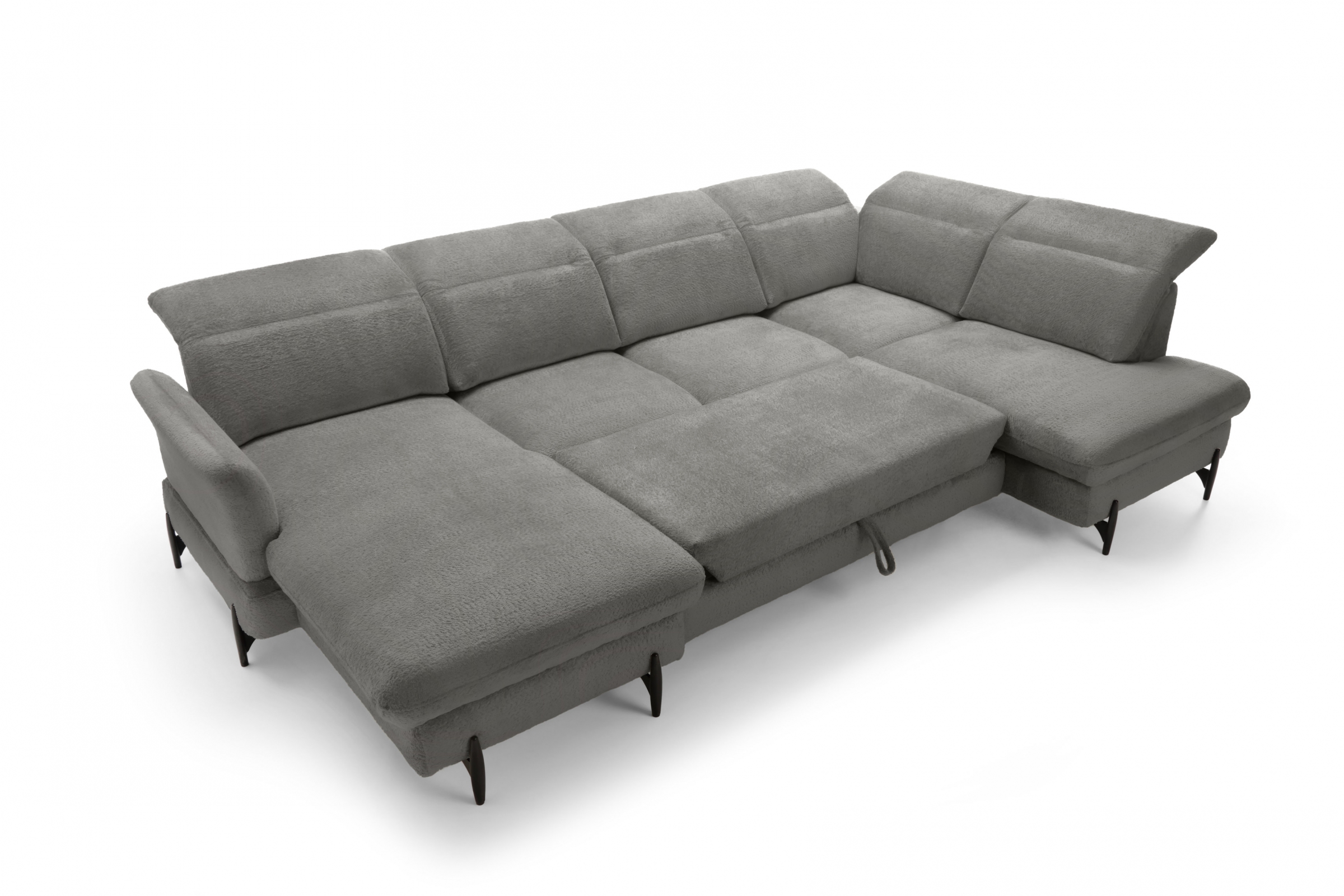 Rohová sedacia súprava pravá rozkladacia Sienna I - grafit / žinylka / Bellini 2 Rohová sedacia súprava pravá strana s funkciou spania Sienna I - grafit / šenil / Bellini 2