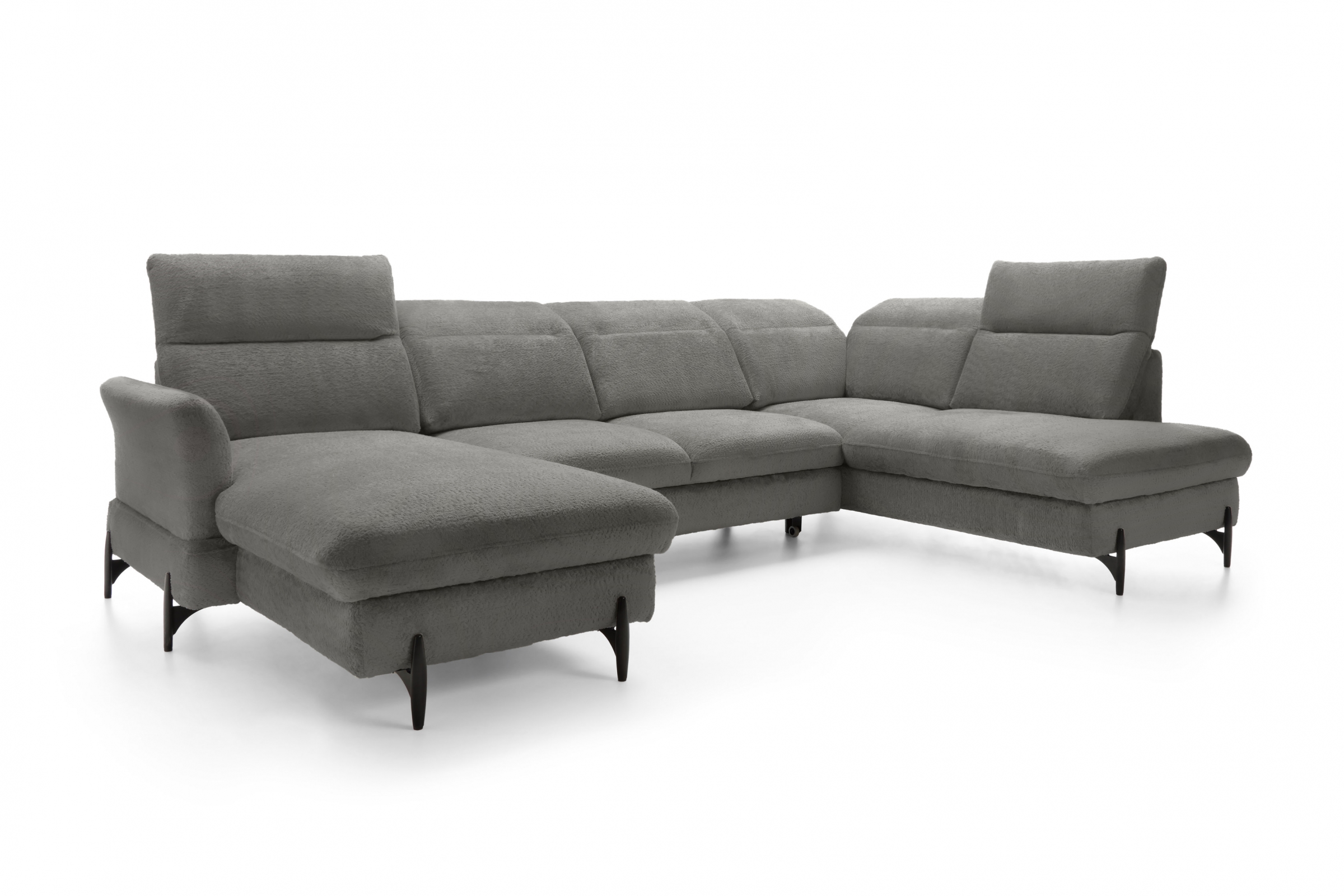 Rohová sedacia súprava pravá rozkladacia Sienna I - grafit / žinylka / Bellini 2 Rohová sedacia súprava pravá strana s funkciou spania Sienna I - grafit / šenil / Bellini 2