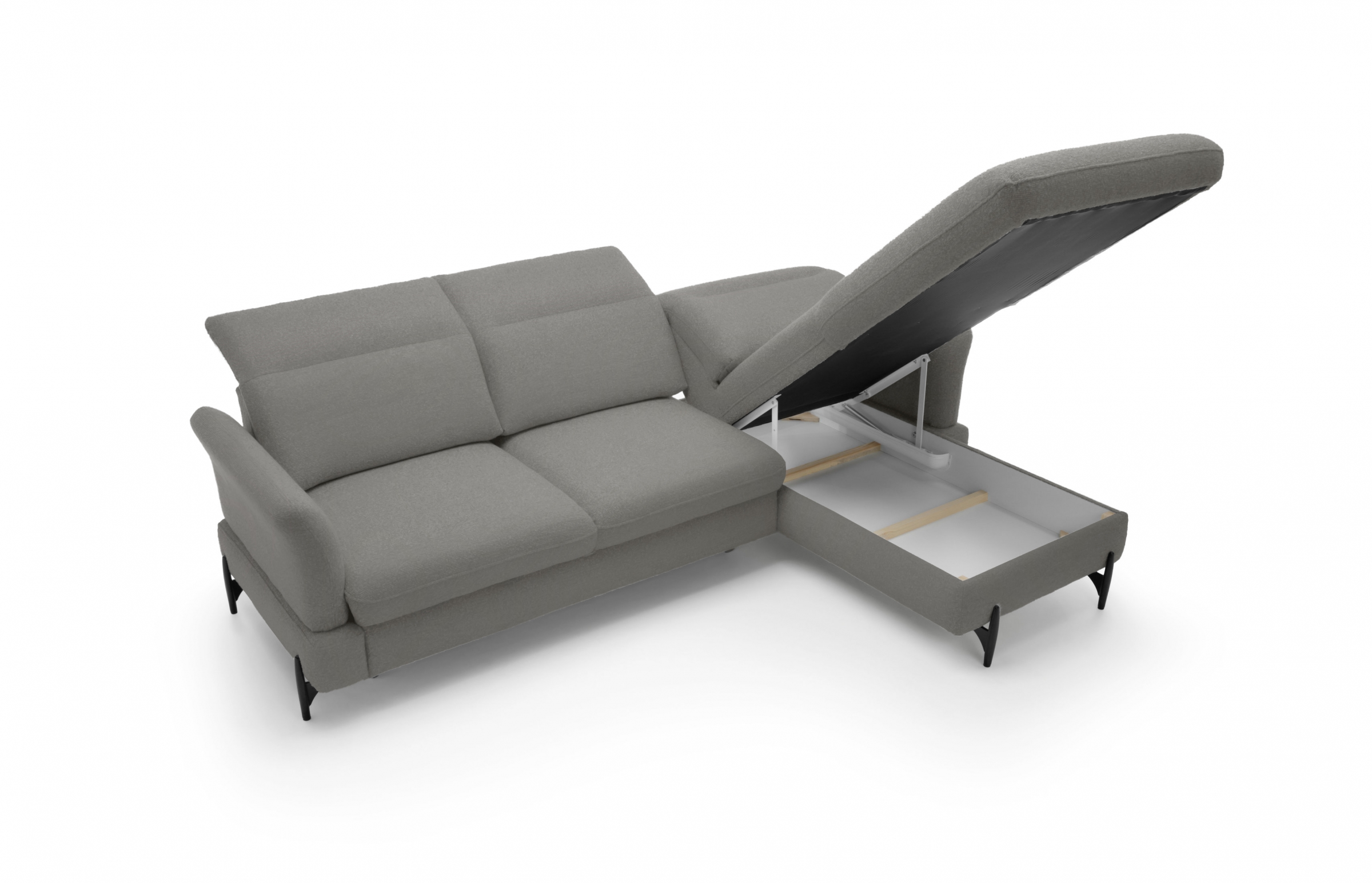 Rohová sedacia súprava pravá rozkladacia Sienna III - grafit / žinylka / Bellini 2 Rohová sedacia súprava pravá strana s funkciou spania Sienna III - grafit / šenil / Bellini 2