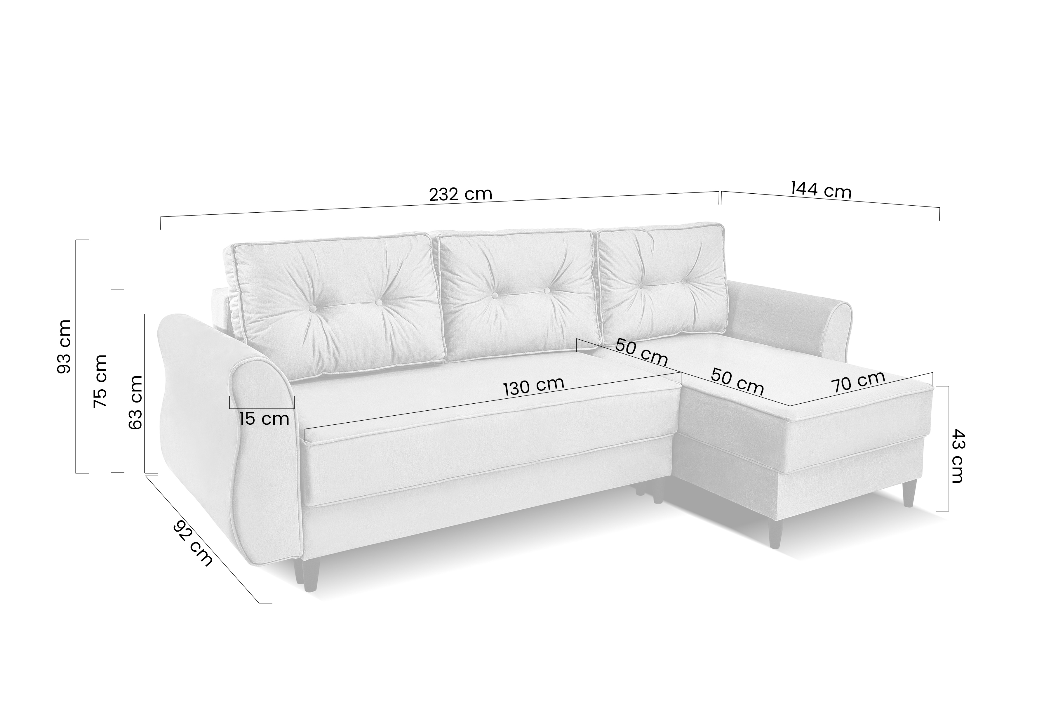 Rohová sedací souprava rozkladany pro obývacího pokoje Carla Rohová sedací souprava rozkladany pro obývacího pokoje Carla