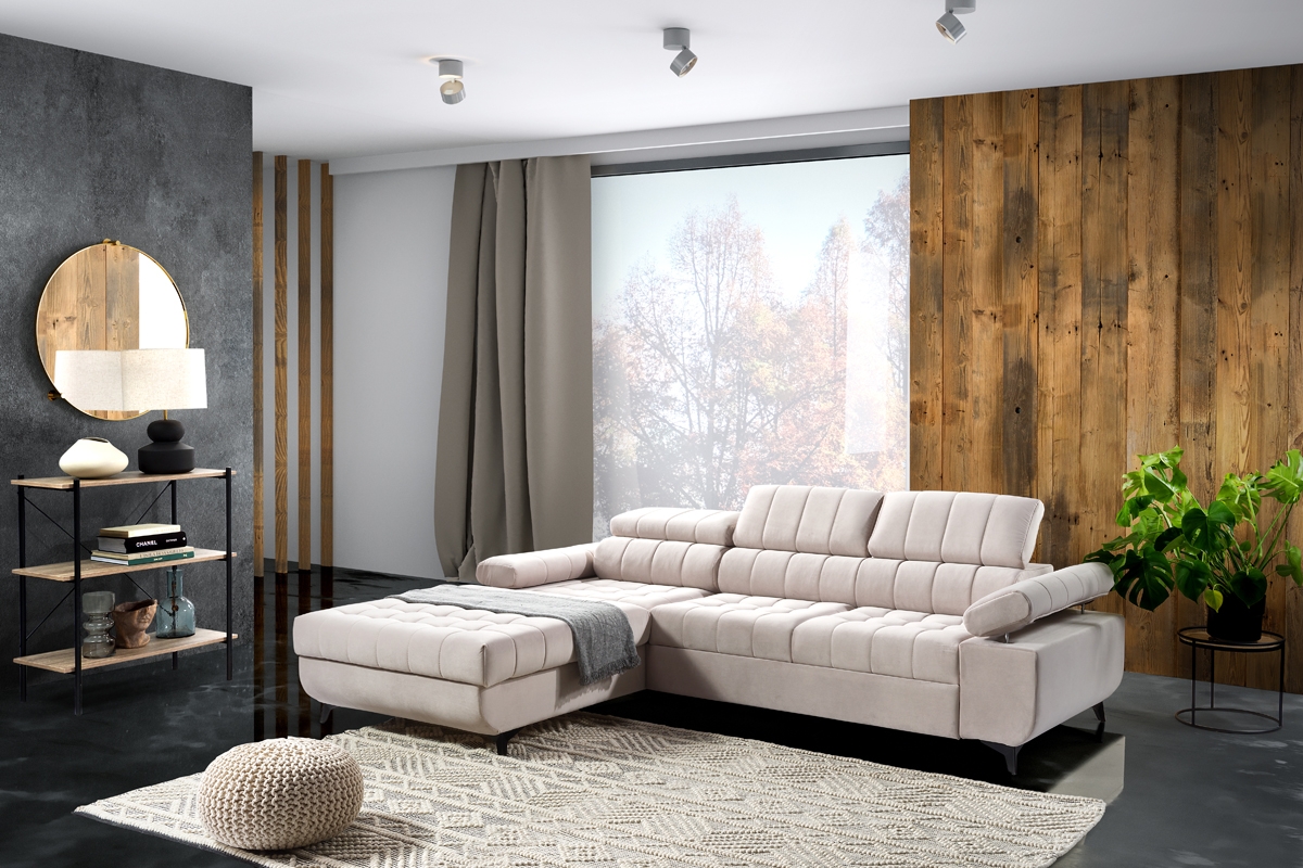 Rozkladacia rohová sedačka do obývacej izby Dragonis L II Ľavá strana sedacej súpravy