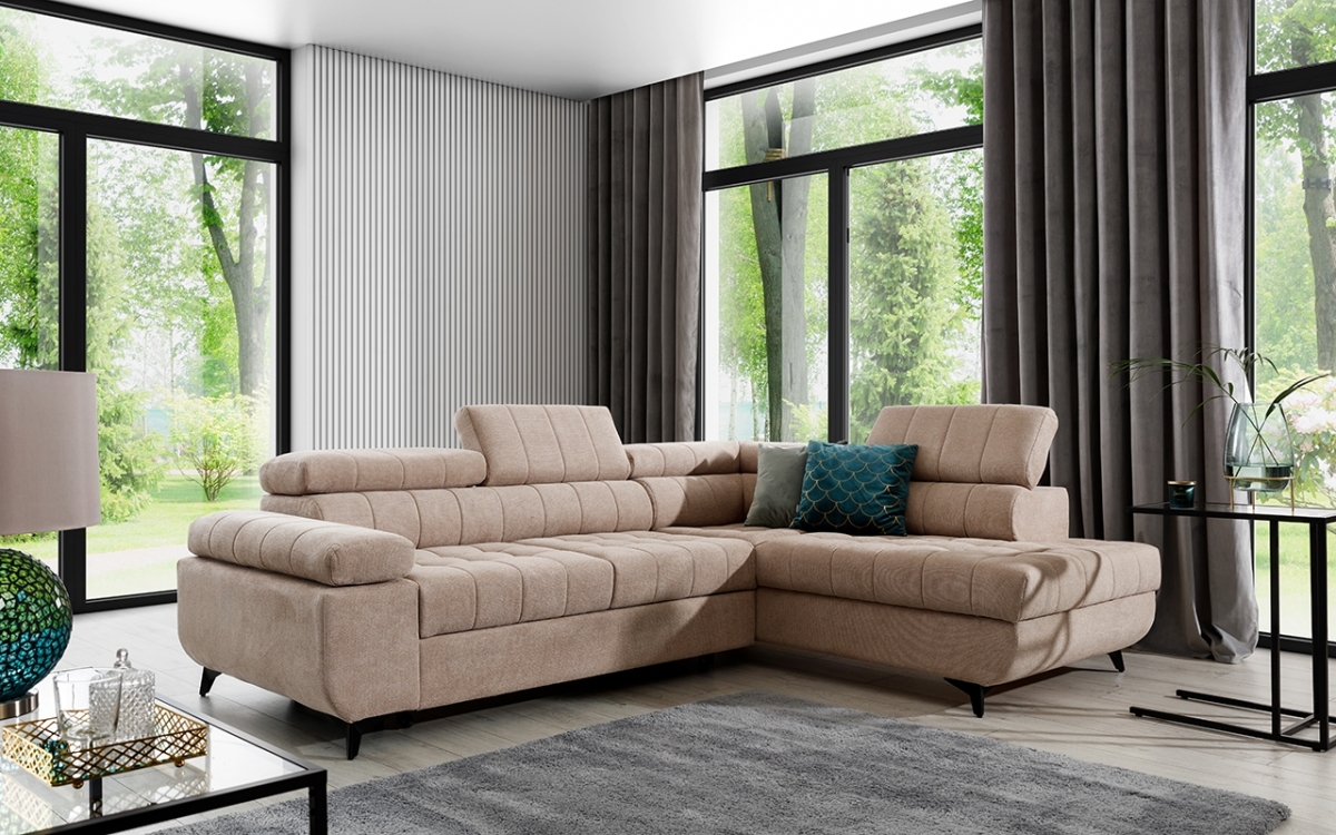 Rozkladacia rohová sedacia súprava Dragonis Rohová sedacia súprava rozkladany do obývacej izby Dragonis L