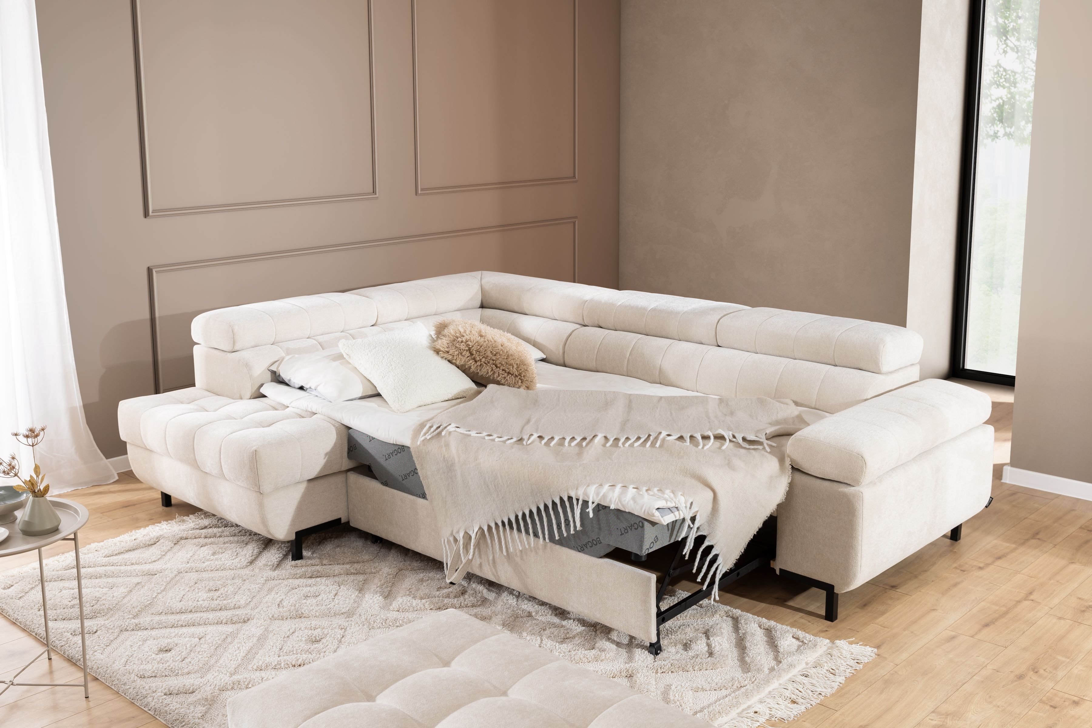 Rozkládací rohová sedací souprava Tyrion L Rohová sedací souprava rozkladany pro obývacího pokoje Tyrion L