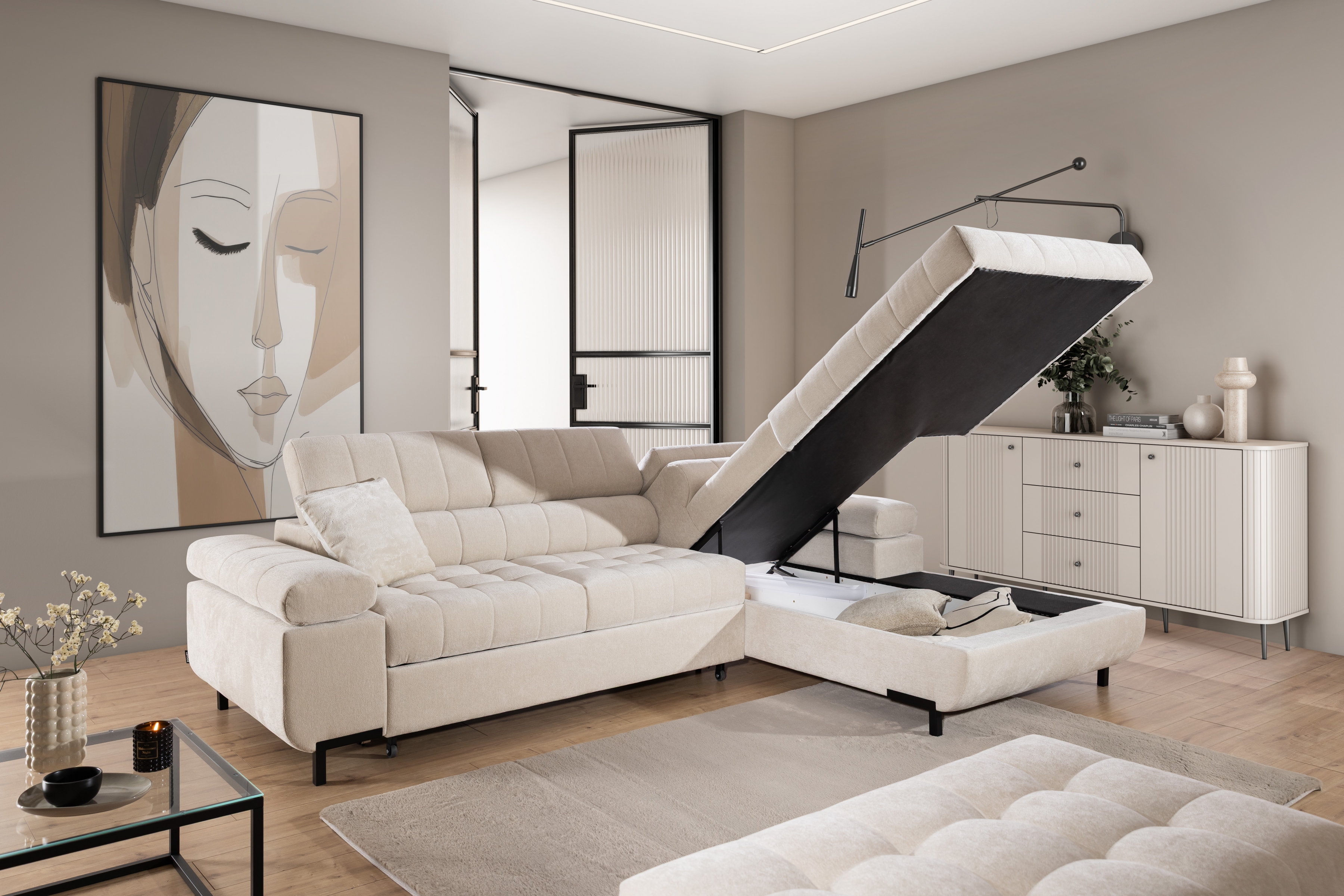 Rozkládací rohová sedací souprava Tyrion Mini Rohová sedací souprava rozkladany pro obývacího pokoje Tyrion Mini