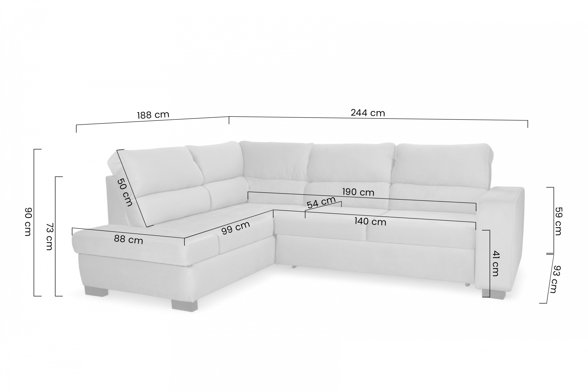 Rozkládací rohová sedací souprava Fino L Rohová sedací souprava rozkladany Fino L