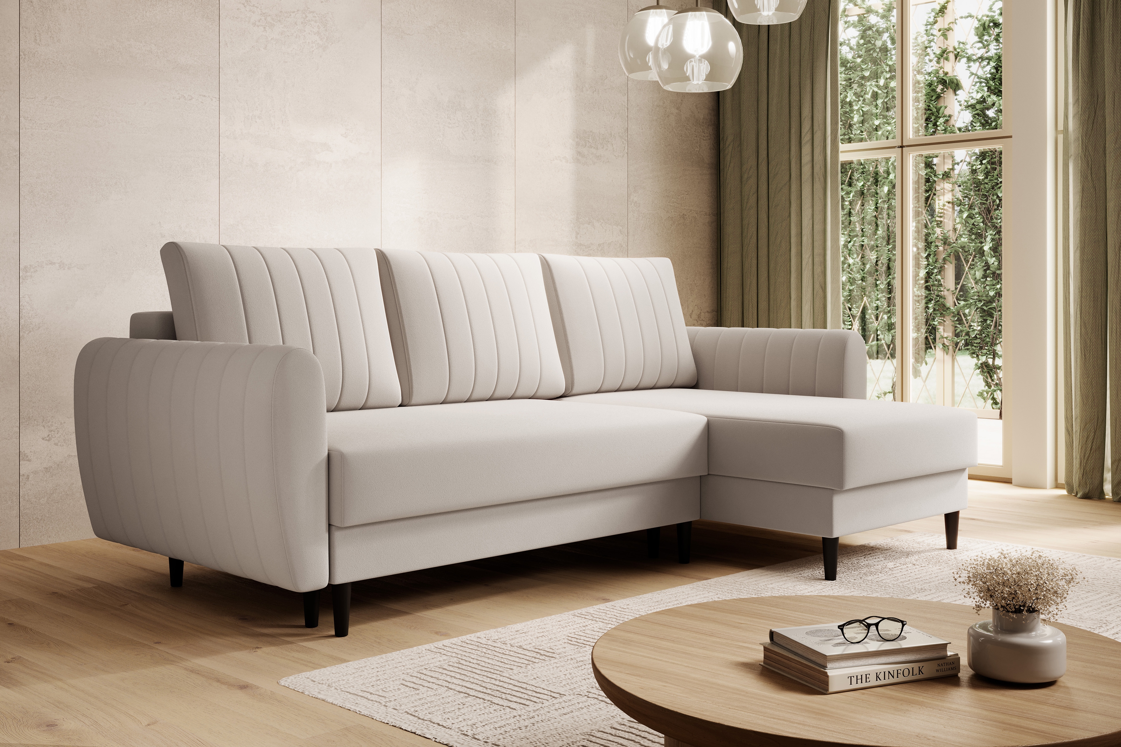 Rozkládací rohová sedací souprava Nefios s úložným prostorem Rohová sedací souprava rozkladany Nefios s úložným prostorem