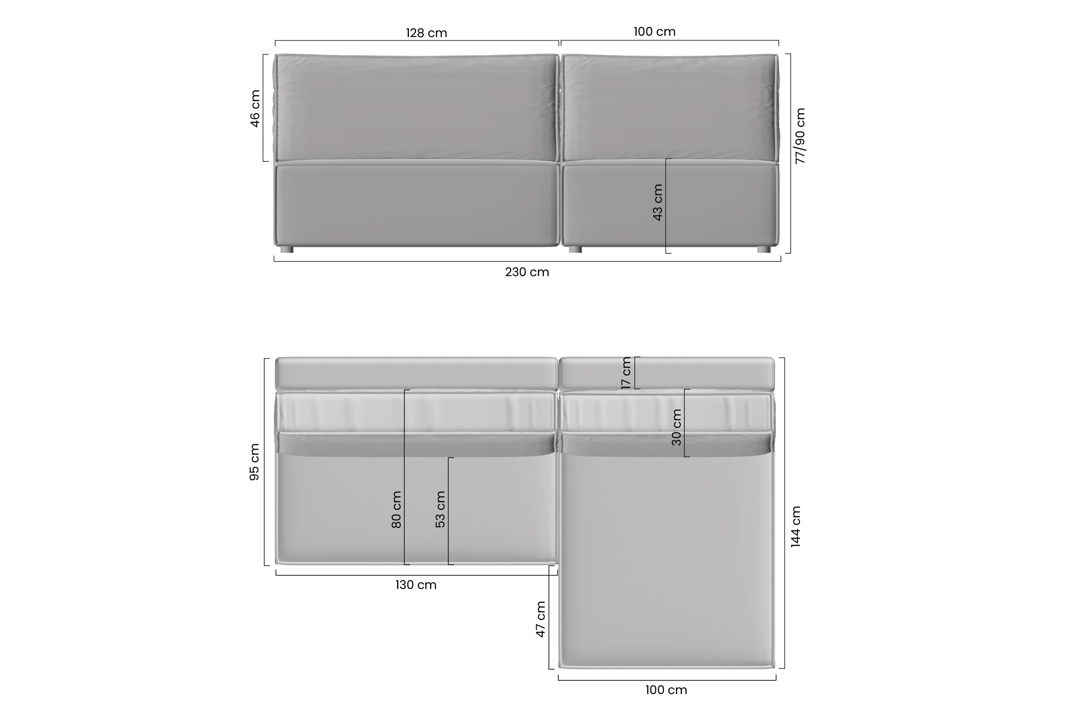 Rohová sedacia súprava Solvero Mini ľavá s funkciou spania - svetlobéžový plyš Tilia 01 Rohová sedacia súprava Solvero Mini s funkciou spánku Ľavá strana - Krémový plusz Tilia 01