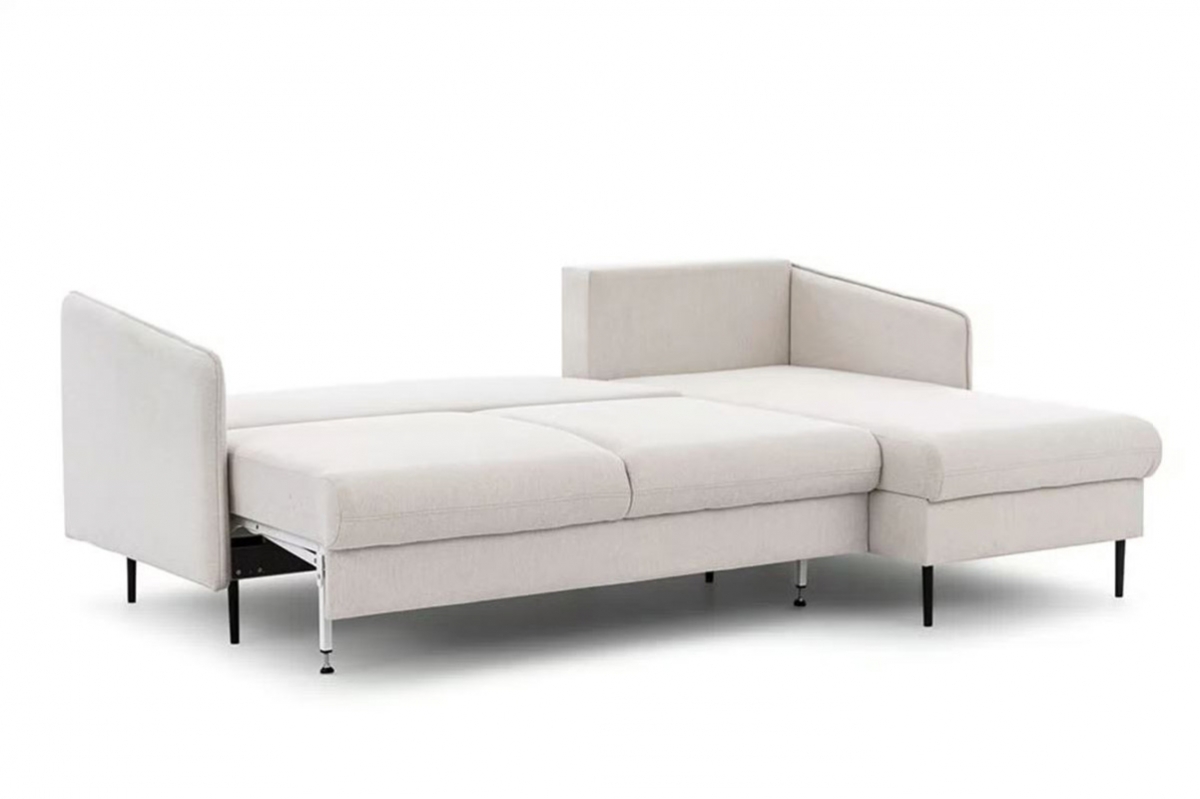 Rohová sedací souprava rozkládací Taila Mini levá - Salvador 18 Agmamito / nozki černá  Rohová sedací souprava Taila Mini rozkládací levá - tmavě šedá samet Salvador 18 Agmamito / nozki černá 